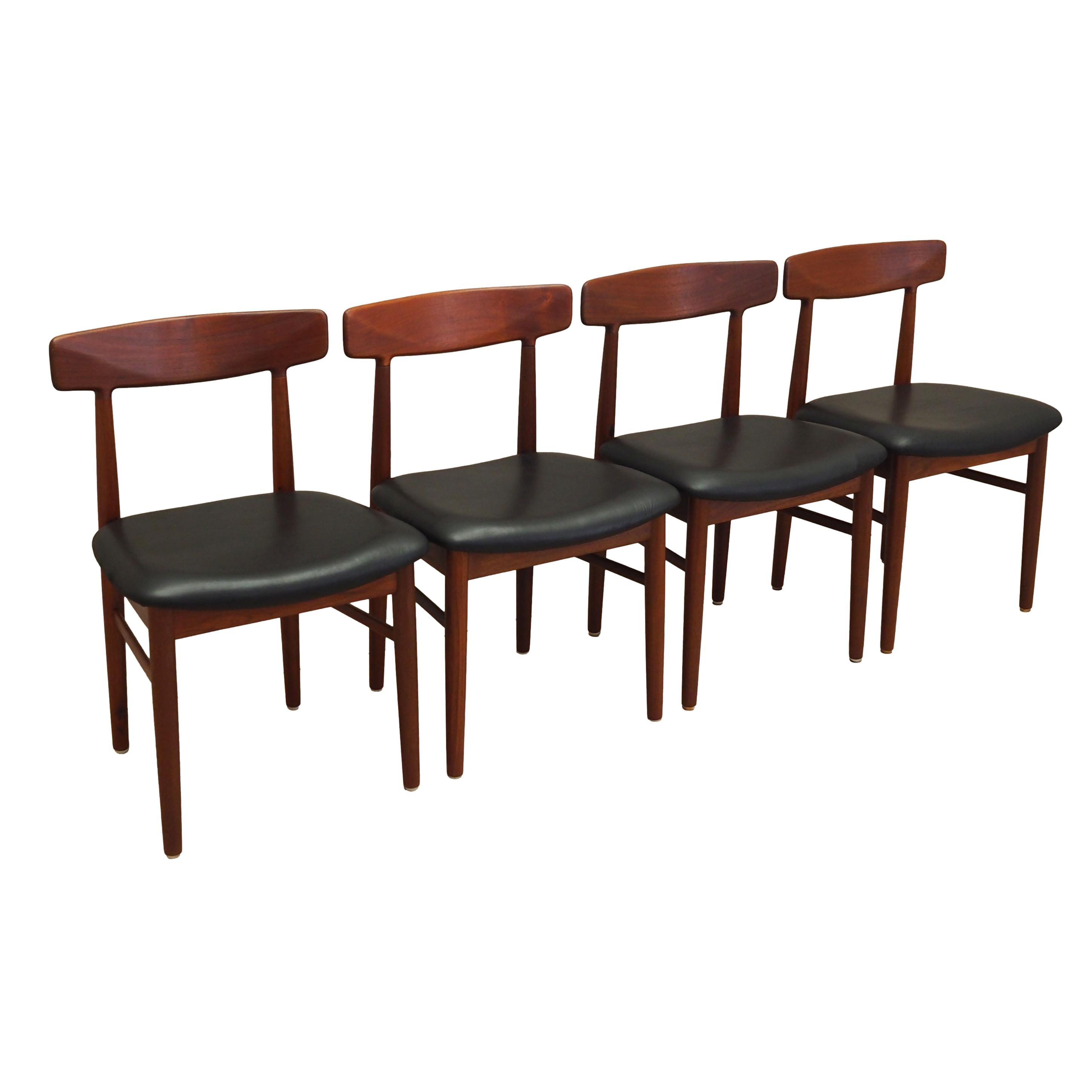 4x Vintage Dining Chair Teak Wood 1960s