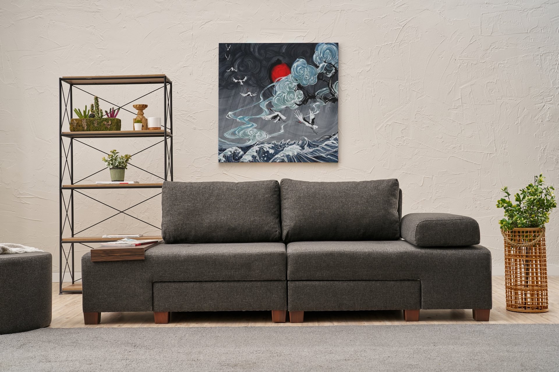 Perenna Sofa 3-Sitzer Leinen Anthrazit