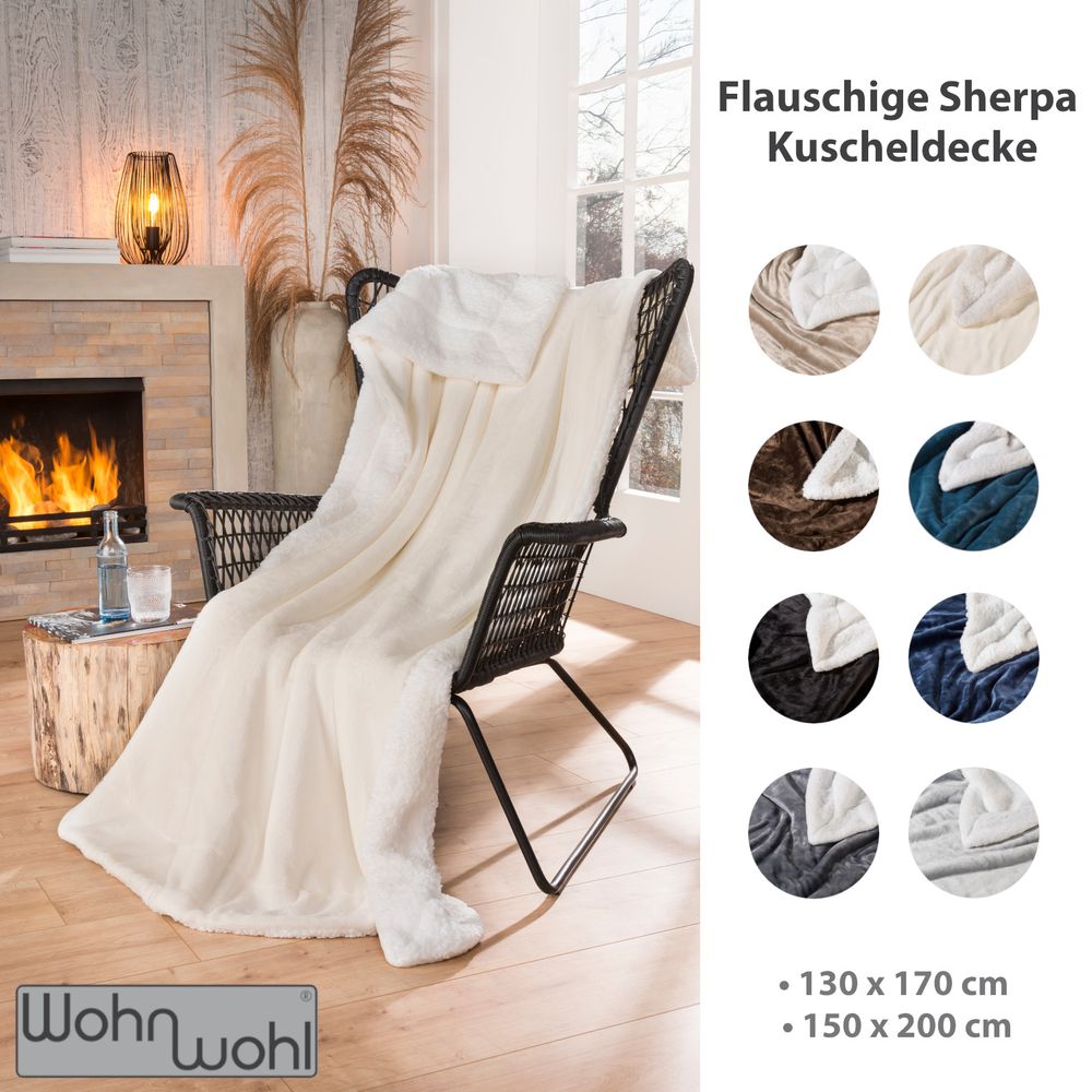 Wohndecke Sherpa Creme