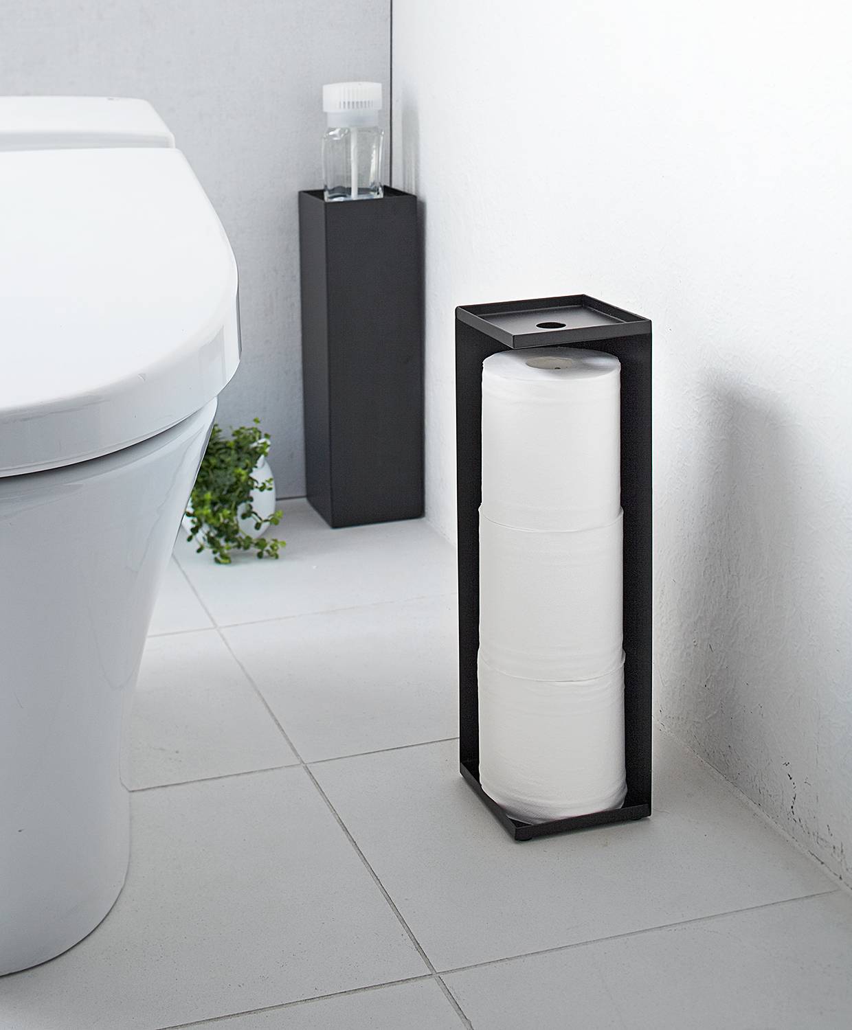 WC-Rollenbehälter Tower Stahl Schwarz