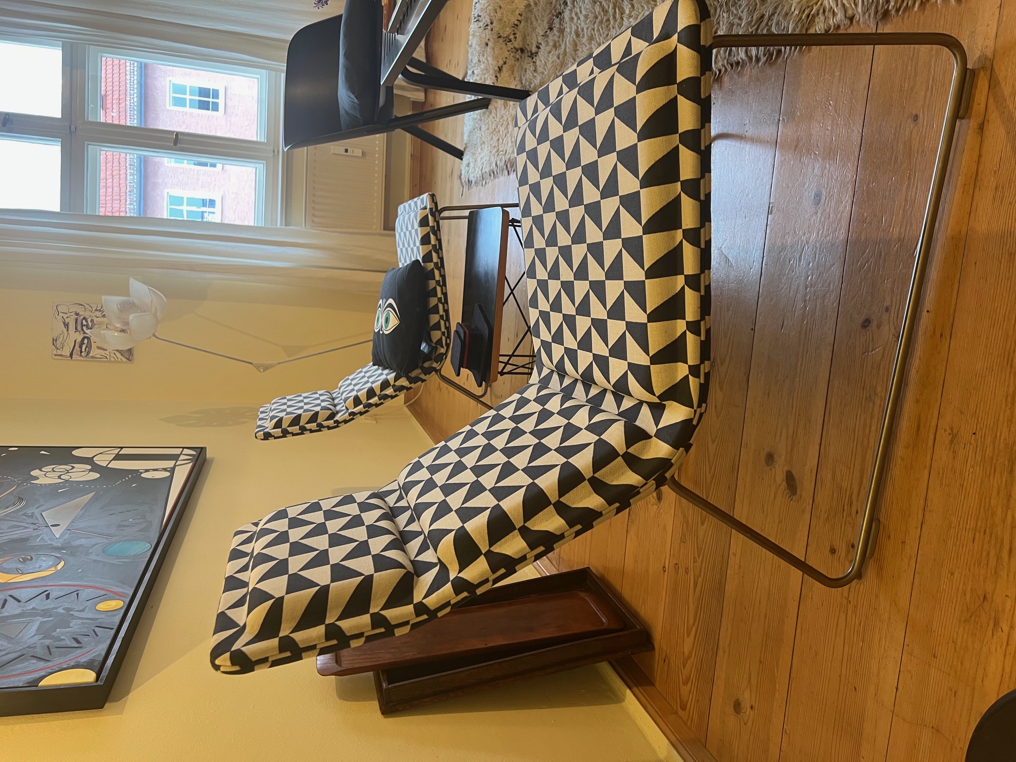 Low Pad Sessel Edelstahl Schwarz Weiß