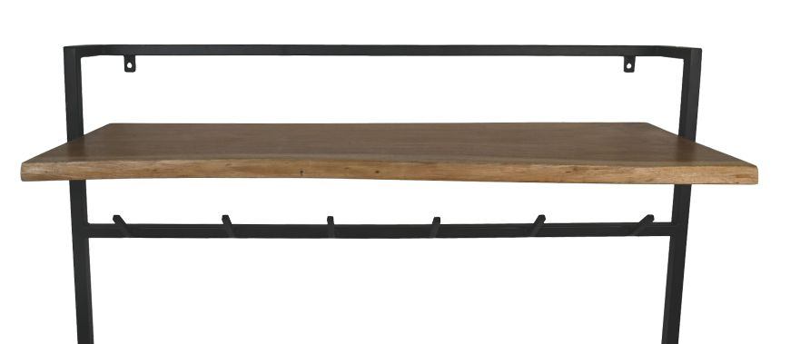 Wandgarderobe mit Regal Akazienholz Metall