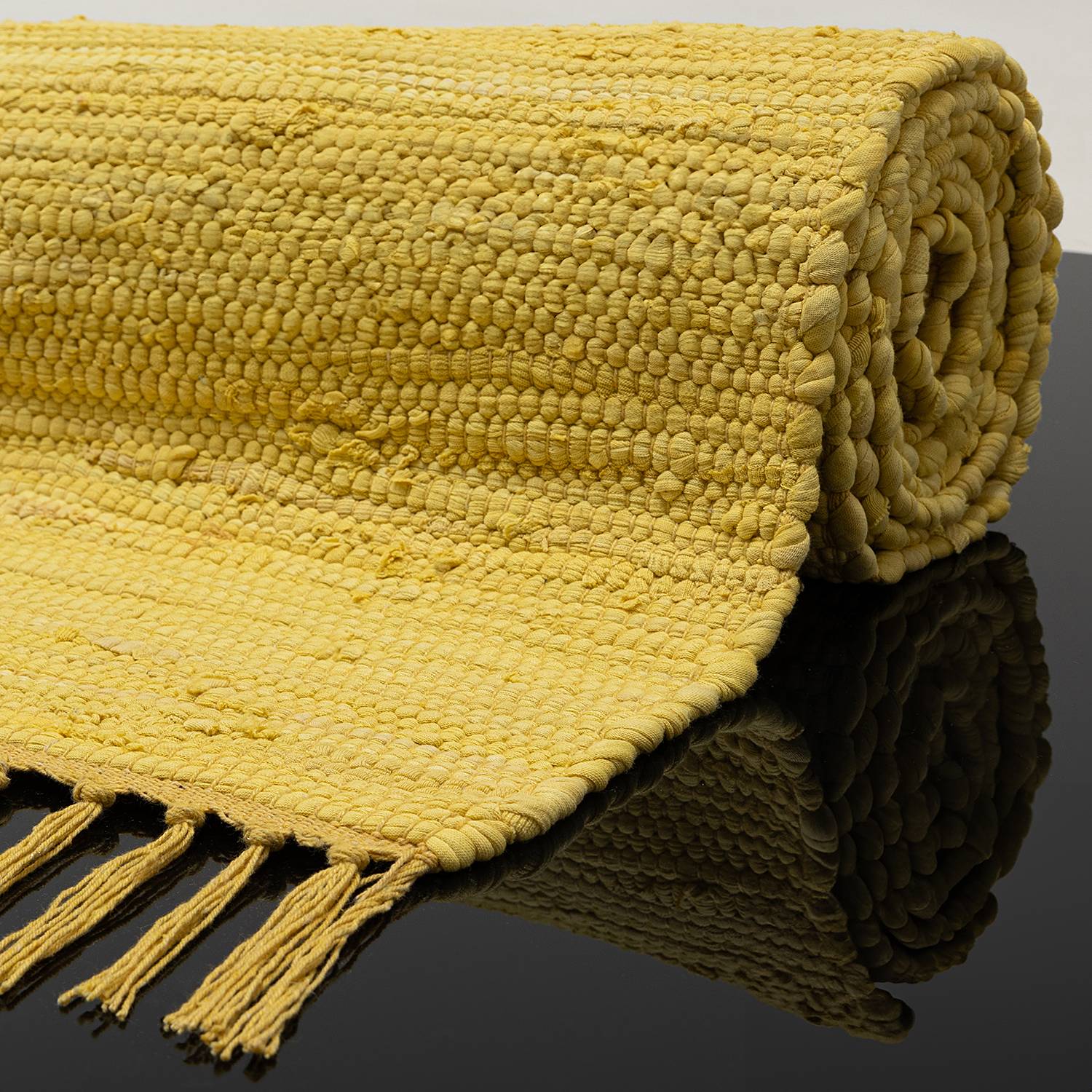 Happy Cotton Teppich Baumwolle Gelb 70 x 140 cm