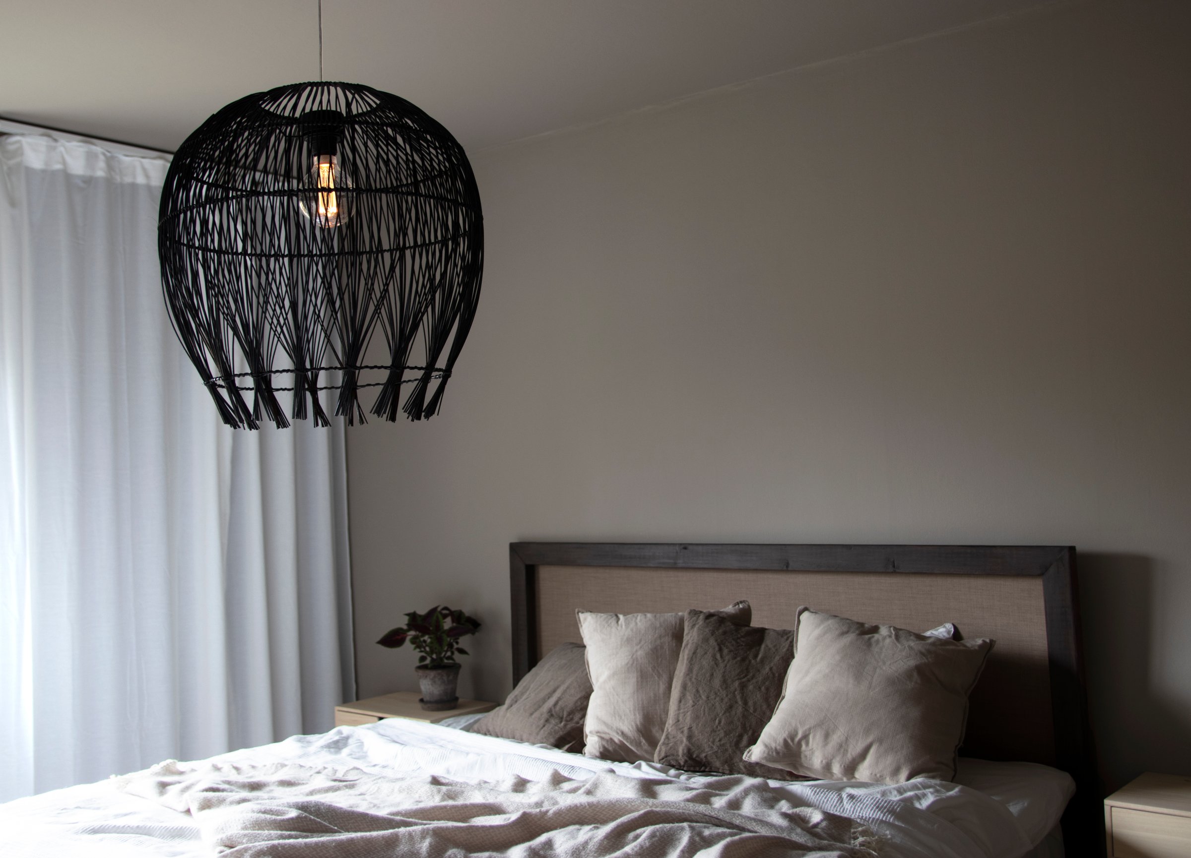 Montego Lampenschirm Rattan Schwarz Ø 50cm