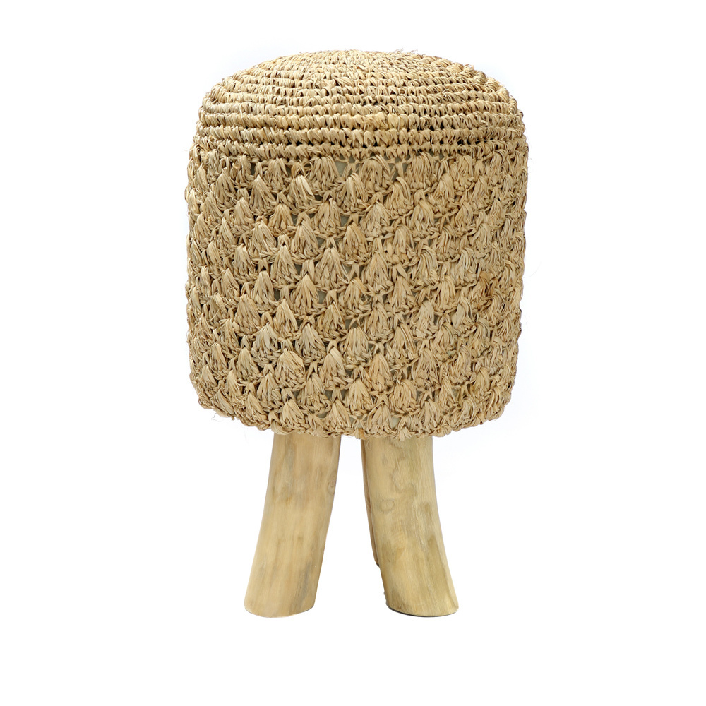 Hocker Holz Bast Natur