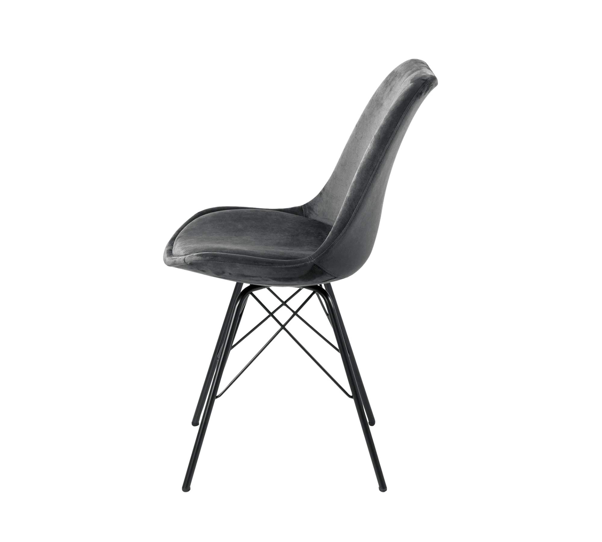 2x Esszimmerstuhl Samt Eisen Schwarz