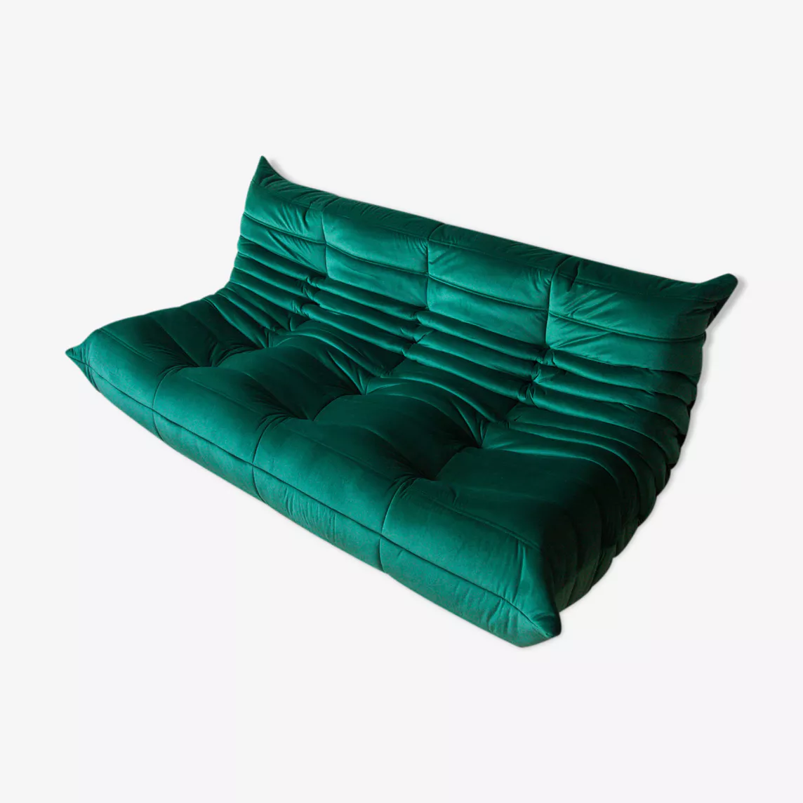 Togo Sofa 3-Sitzer Samt Smaragdgrün