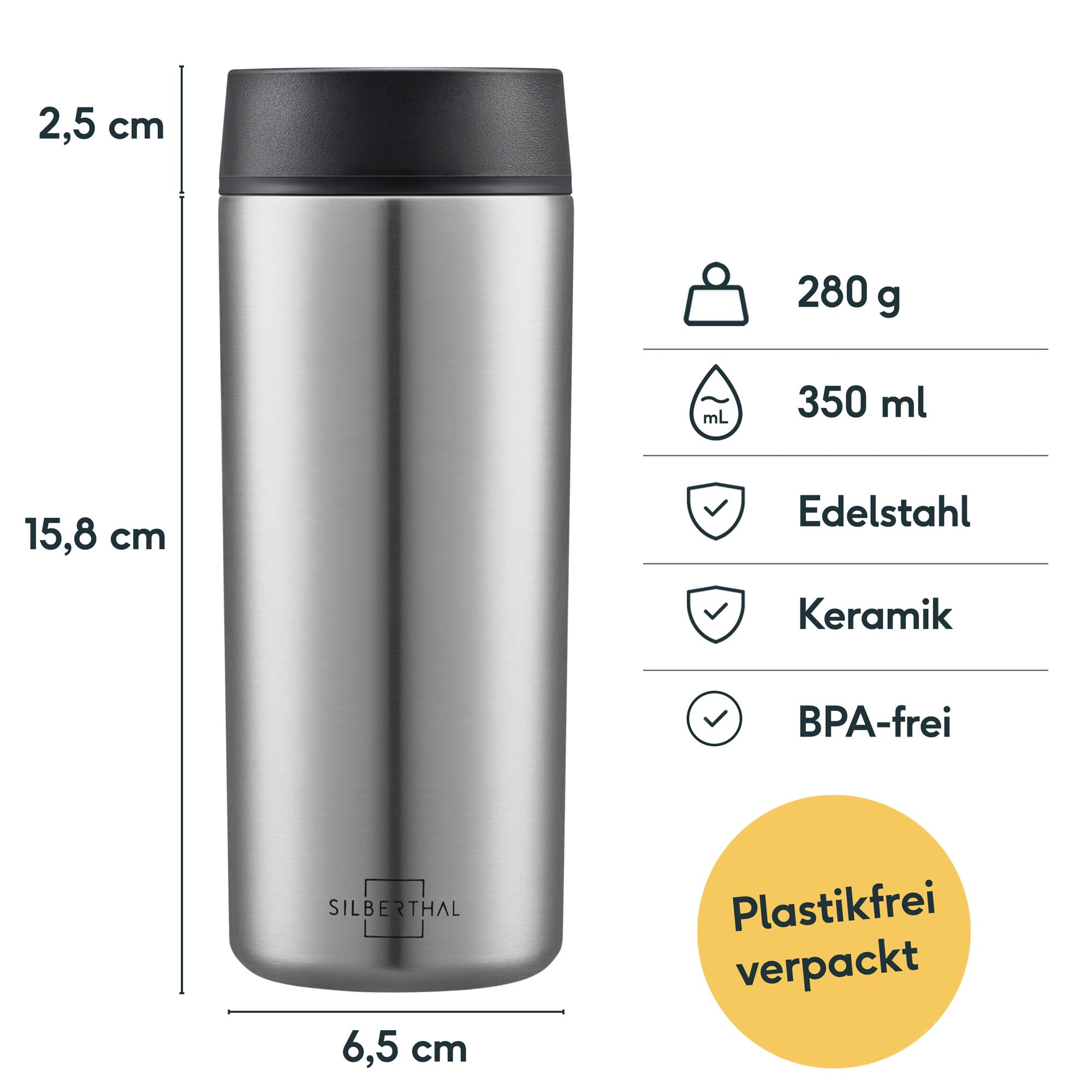 Thermobecher 350ml Edelstahl