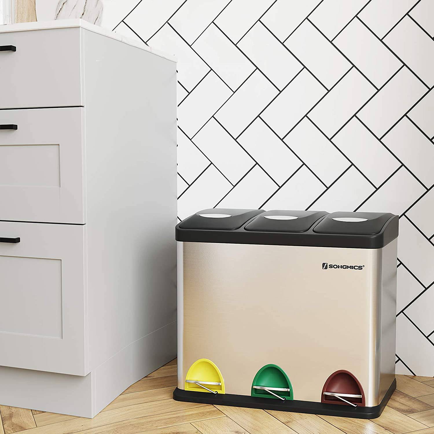 Bosset Mülleimer  Stahl Polypropylen Silber