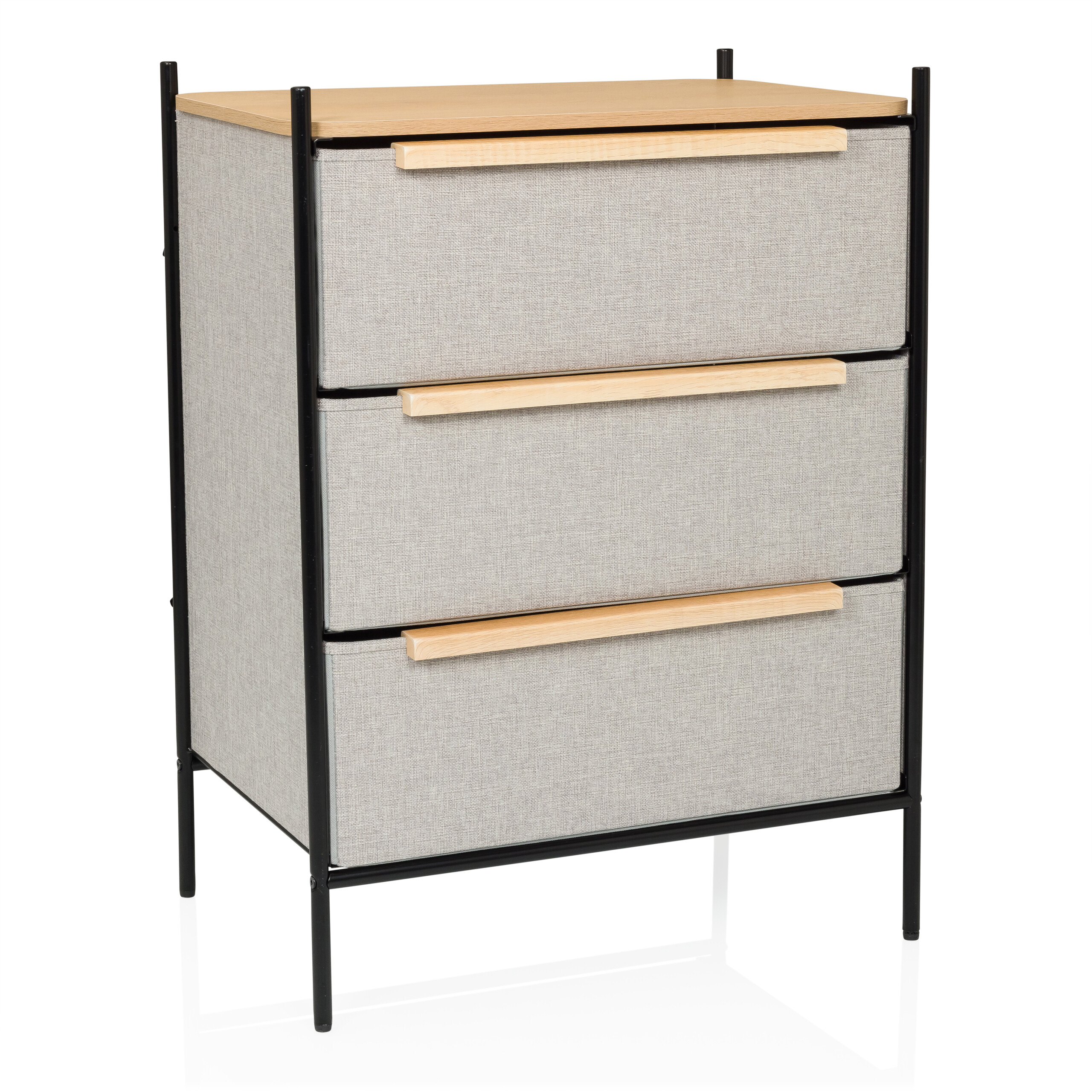 Chest of drawers STUVAR 58x40x79cm 3 drawers taupe hjh LIVING