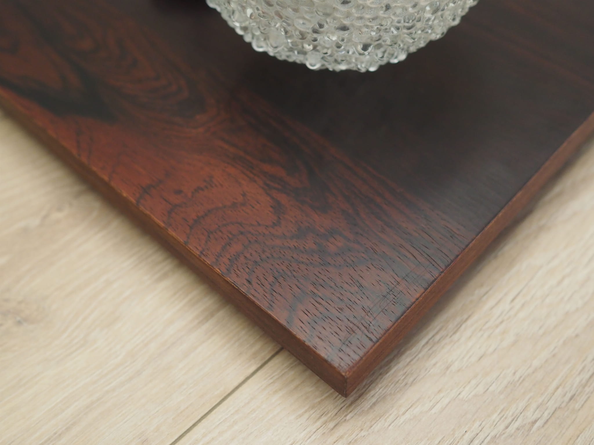 2x Wandlampe Glas Holz Braun 1970er Jahre 