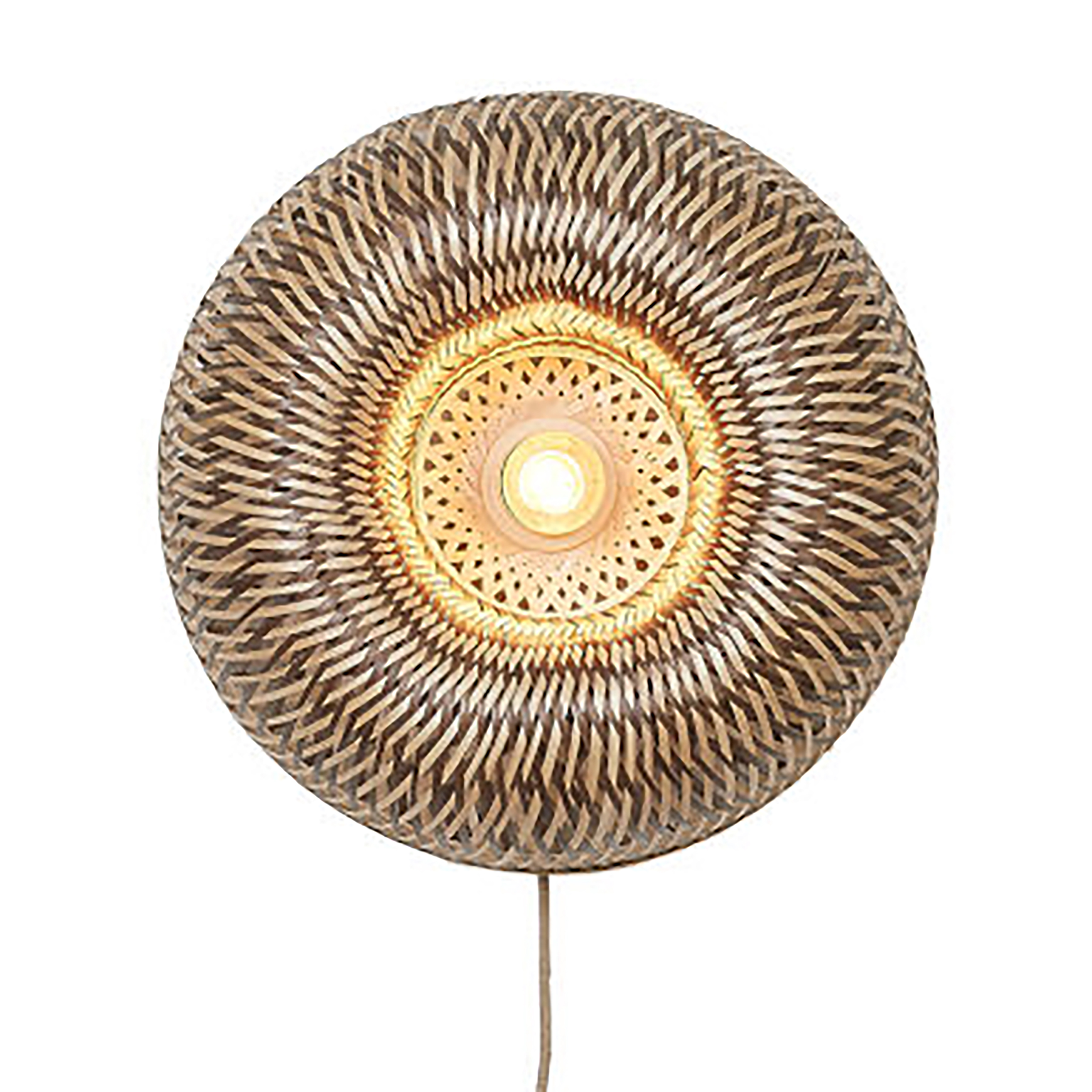 Barbados Wall Lamp 1-light Dark Brown Bamboo