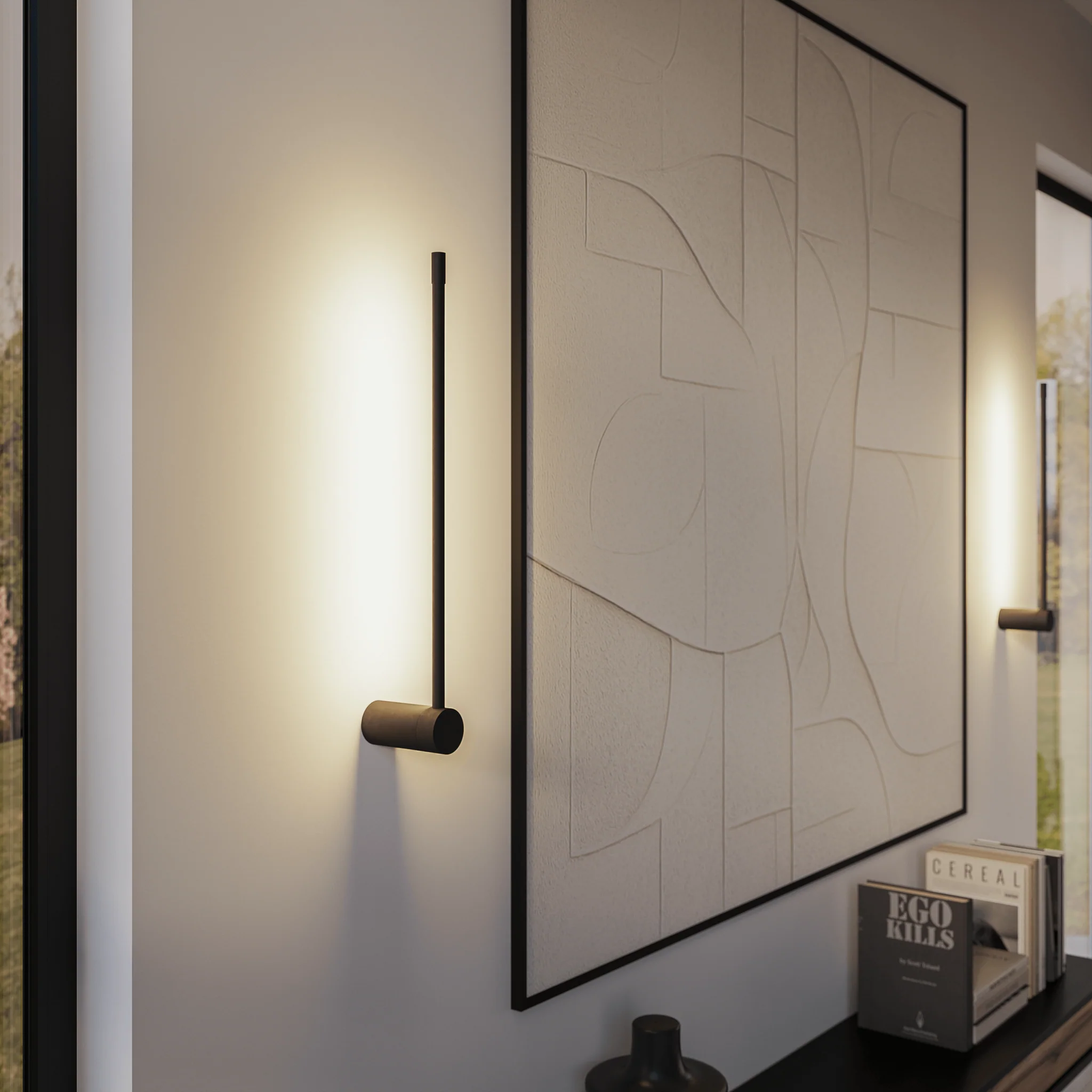 Minimalist LED Wall Lamp PERSEIS Small Black