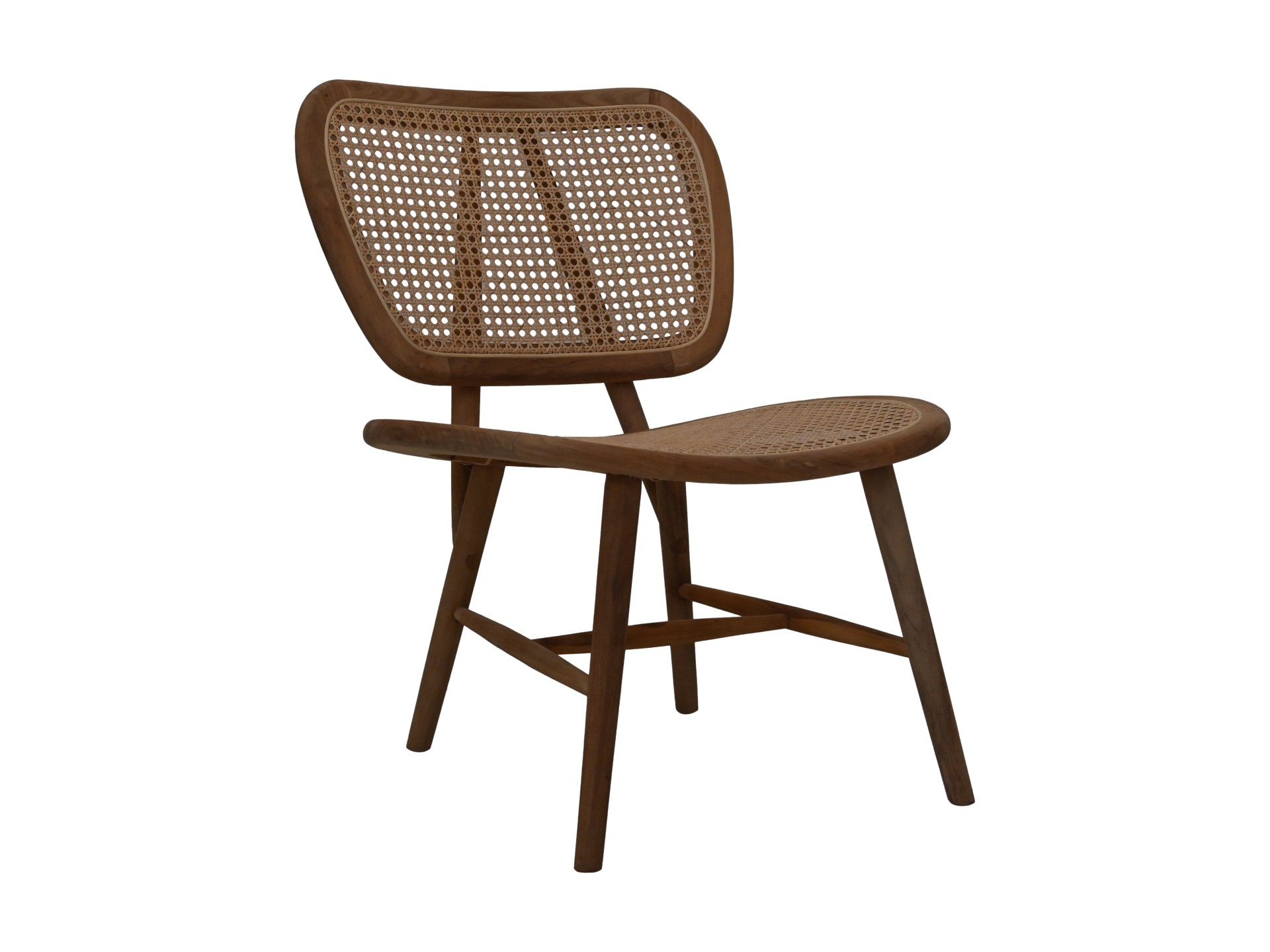Lugano Beistellstuhl Teakholz Rattan