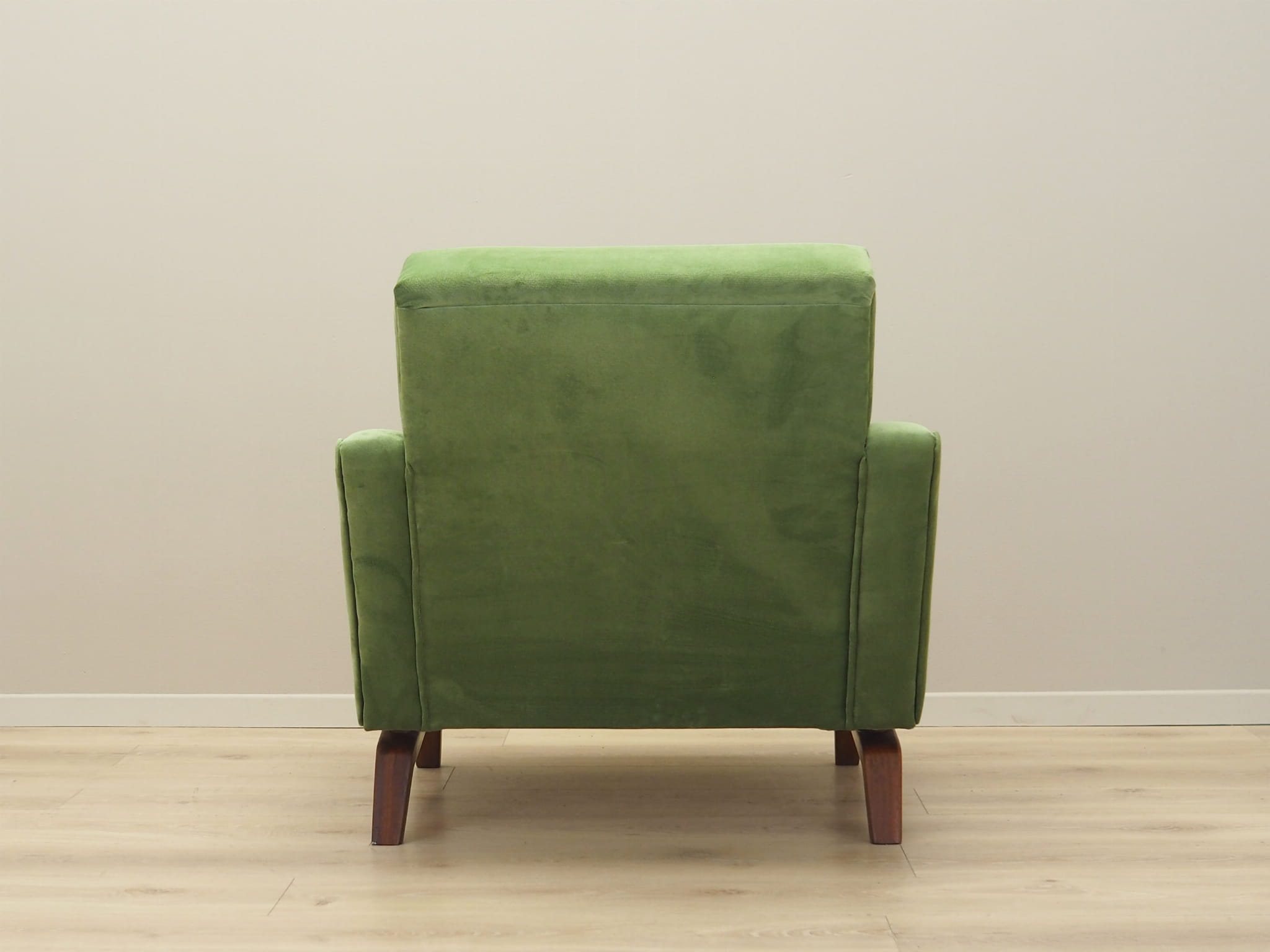 Vintage armchair velvet wood green 1970s
