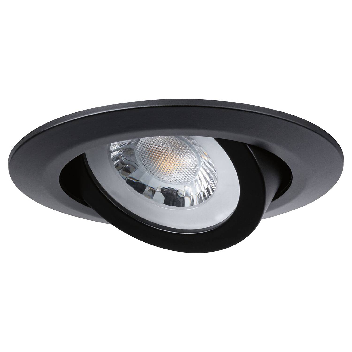 3x Recessed spotlights Medard Swivel Black