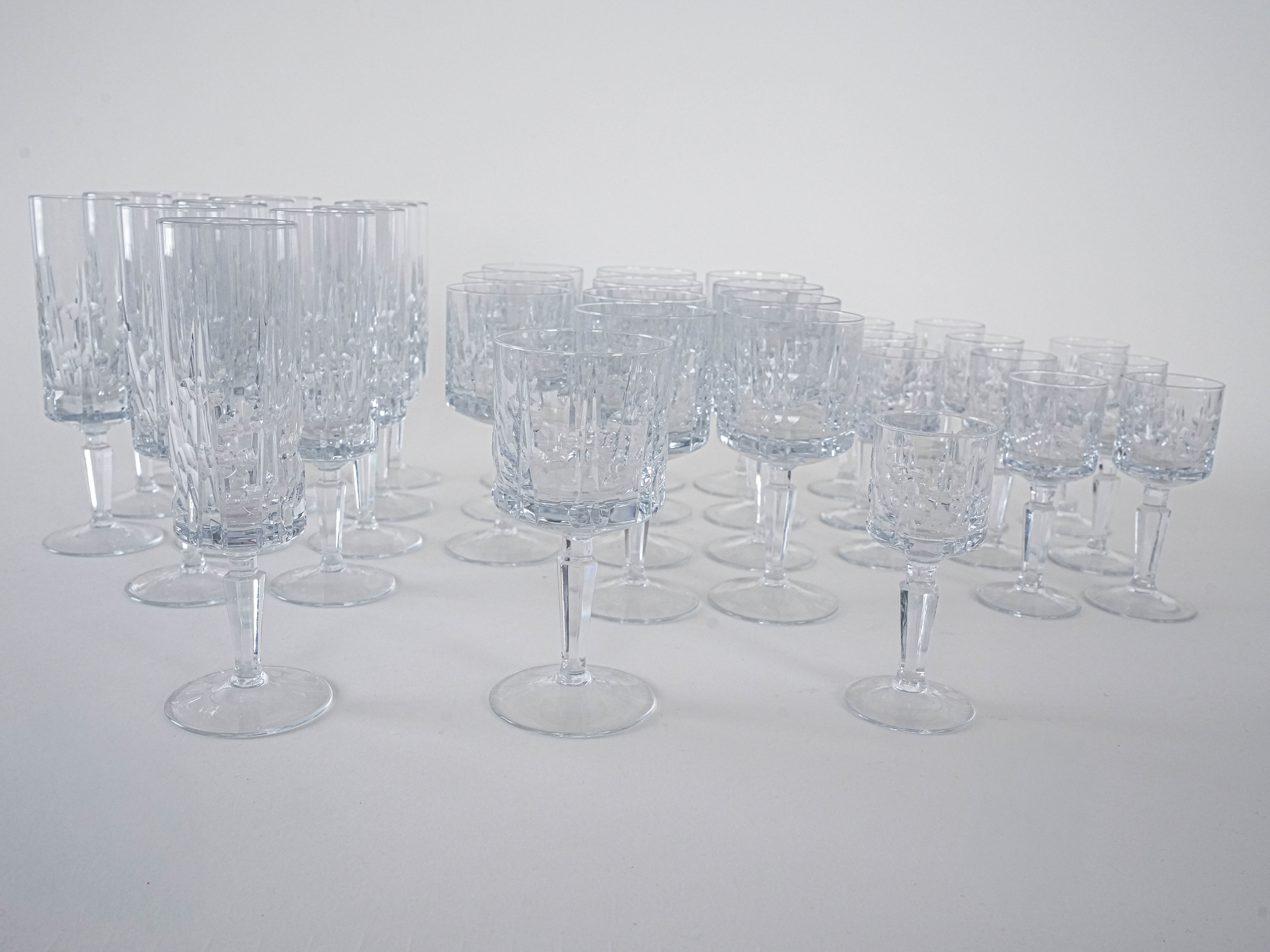 Kristallgläser-Set Transparent 1970er Jahre