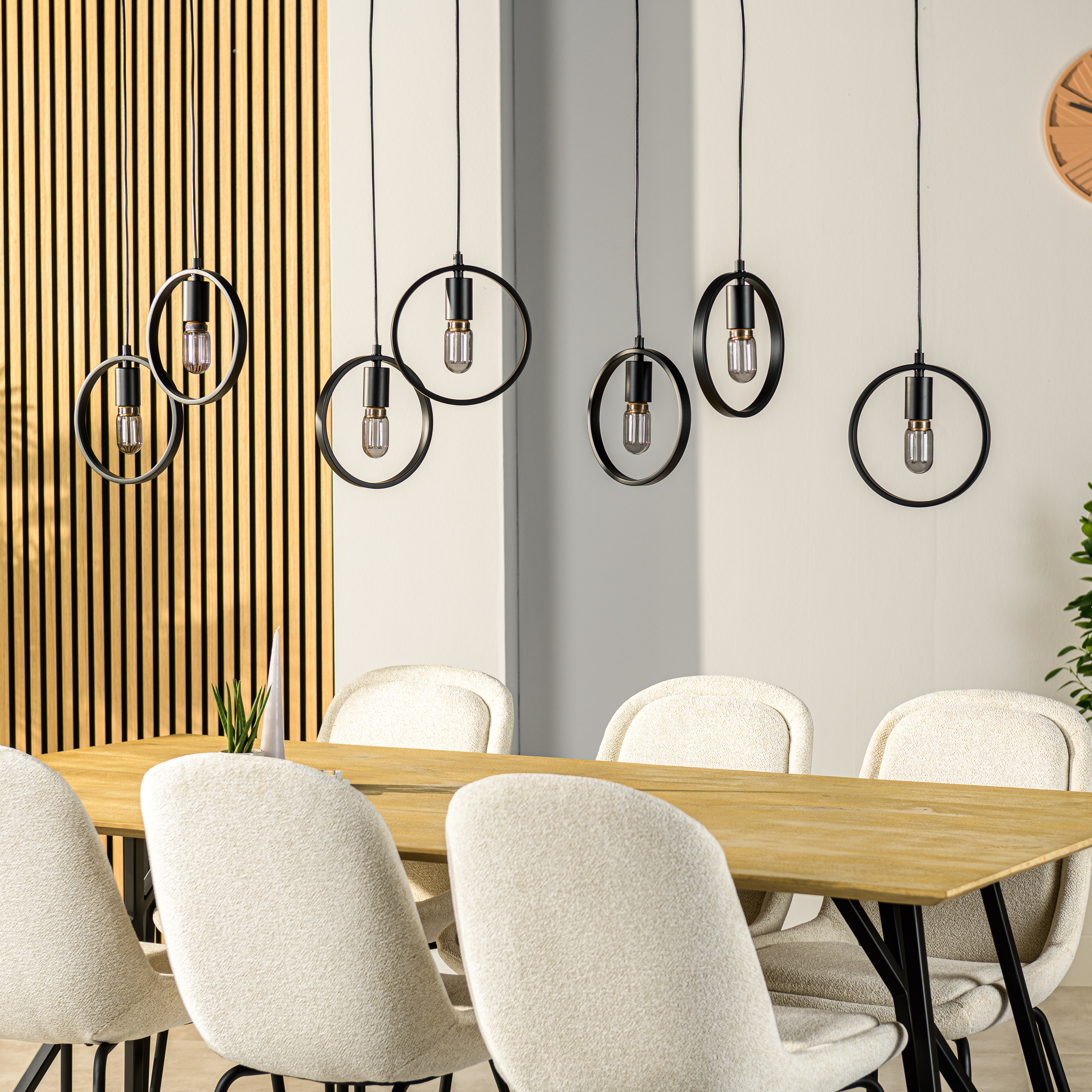 Pendant lamp 7-bulb Metal Black