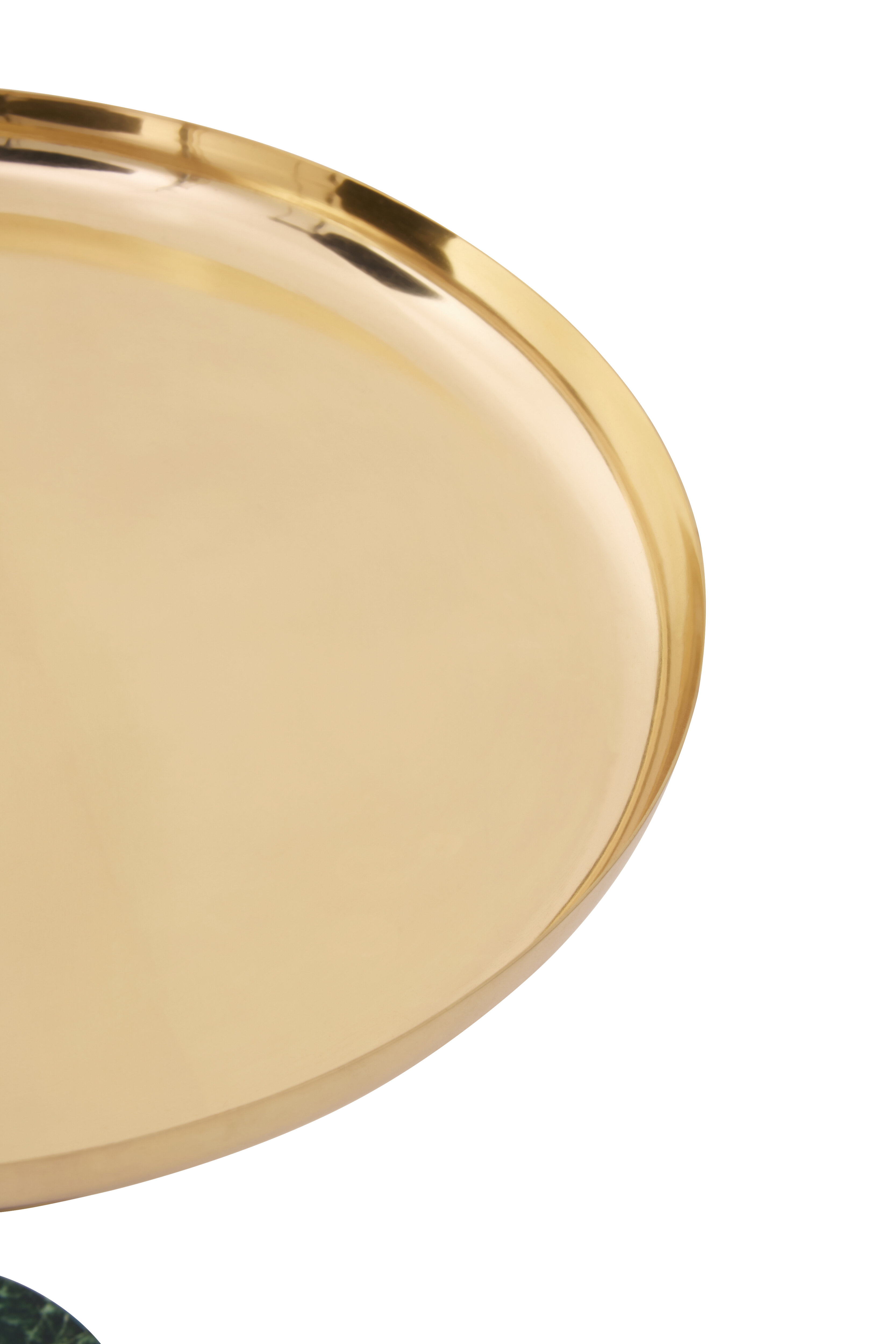 Avola Gold Beistelltisch mit grün marmorierter Basis

