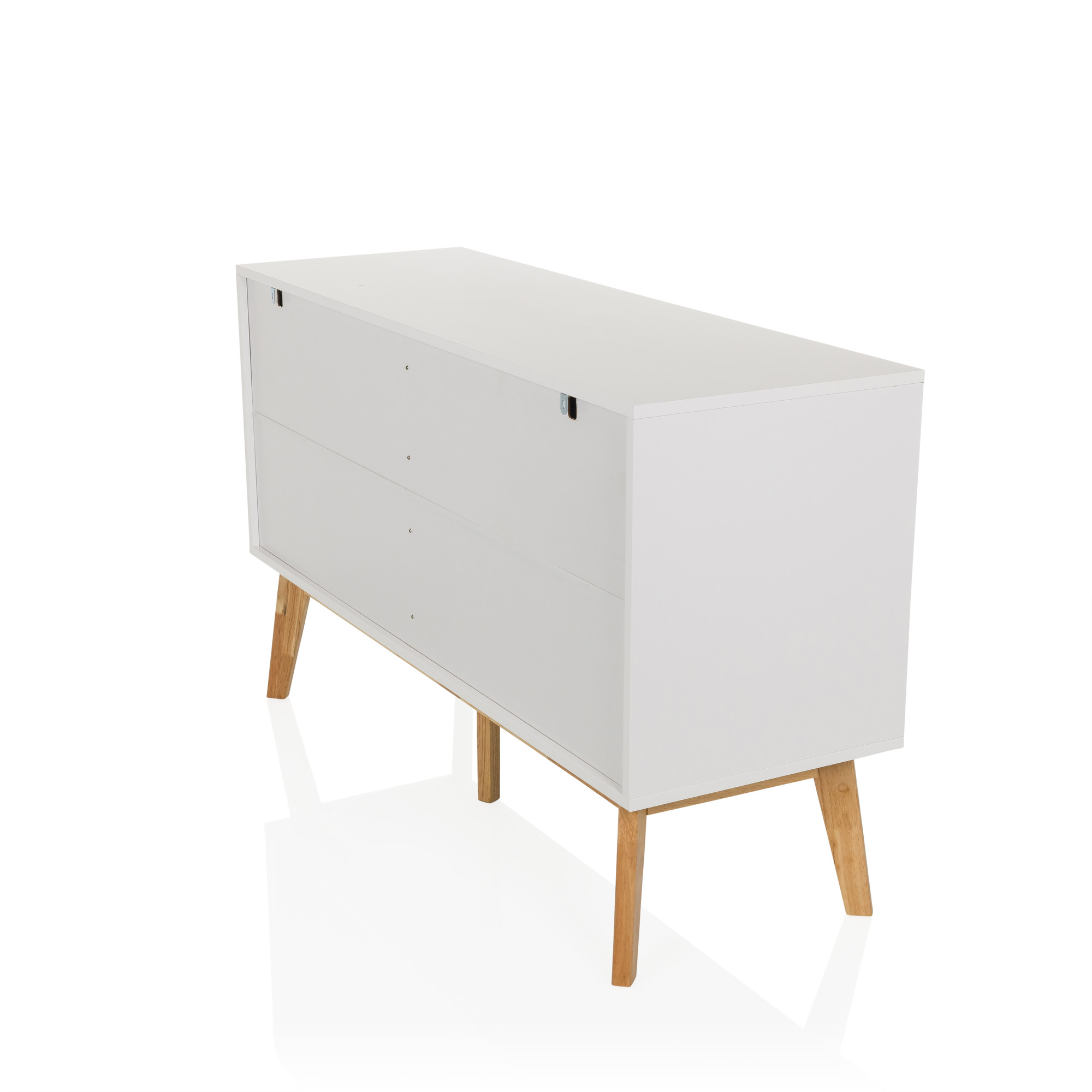 Tarolo Sideboard mit 2 Schubladen und 1 Tür Eiche Weiß