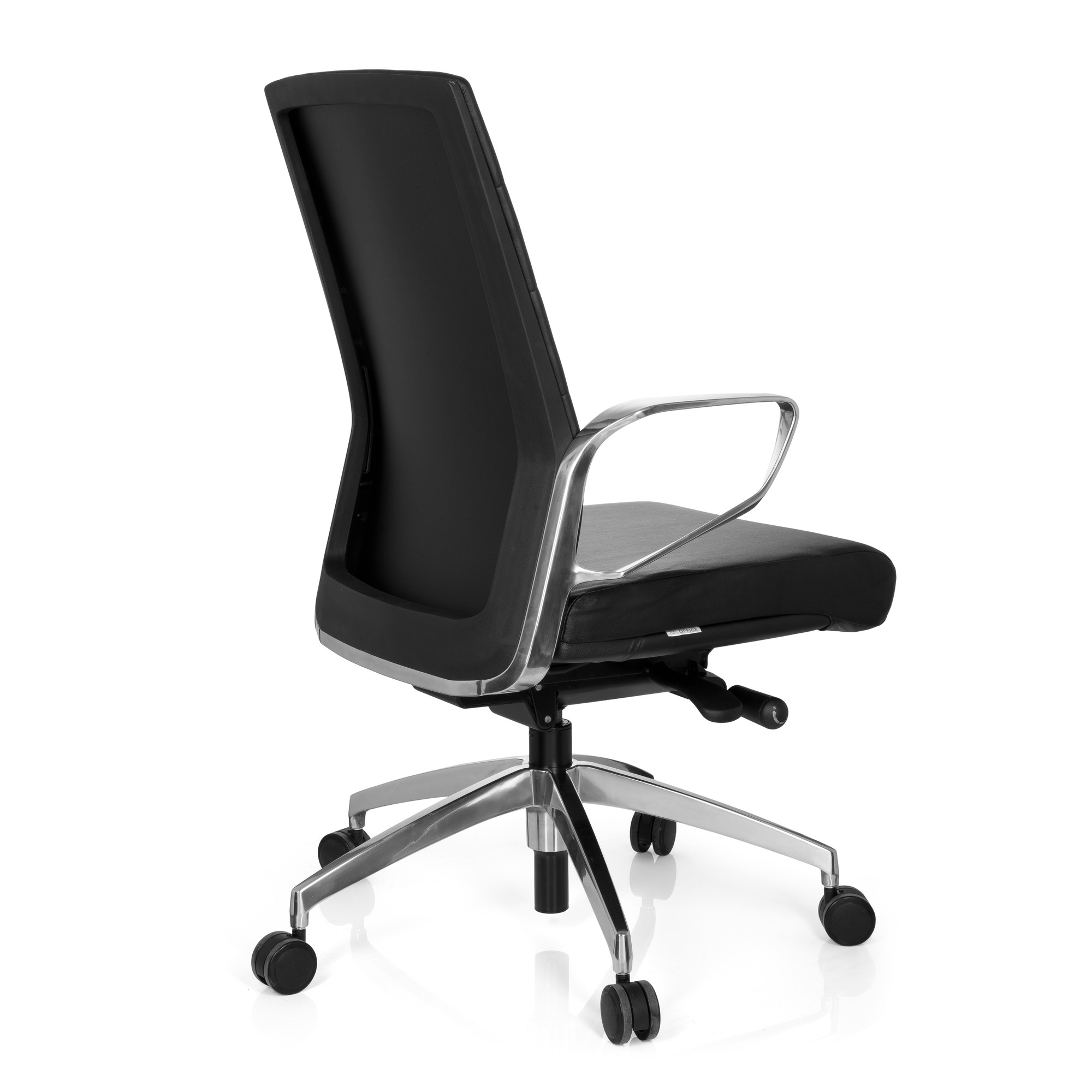 PROVIDER Office chair Swiveling with castors Faux leather Black