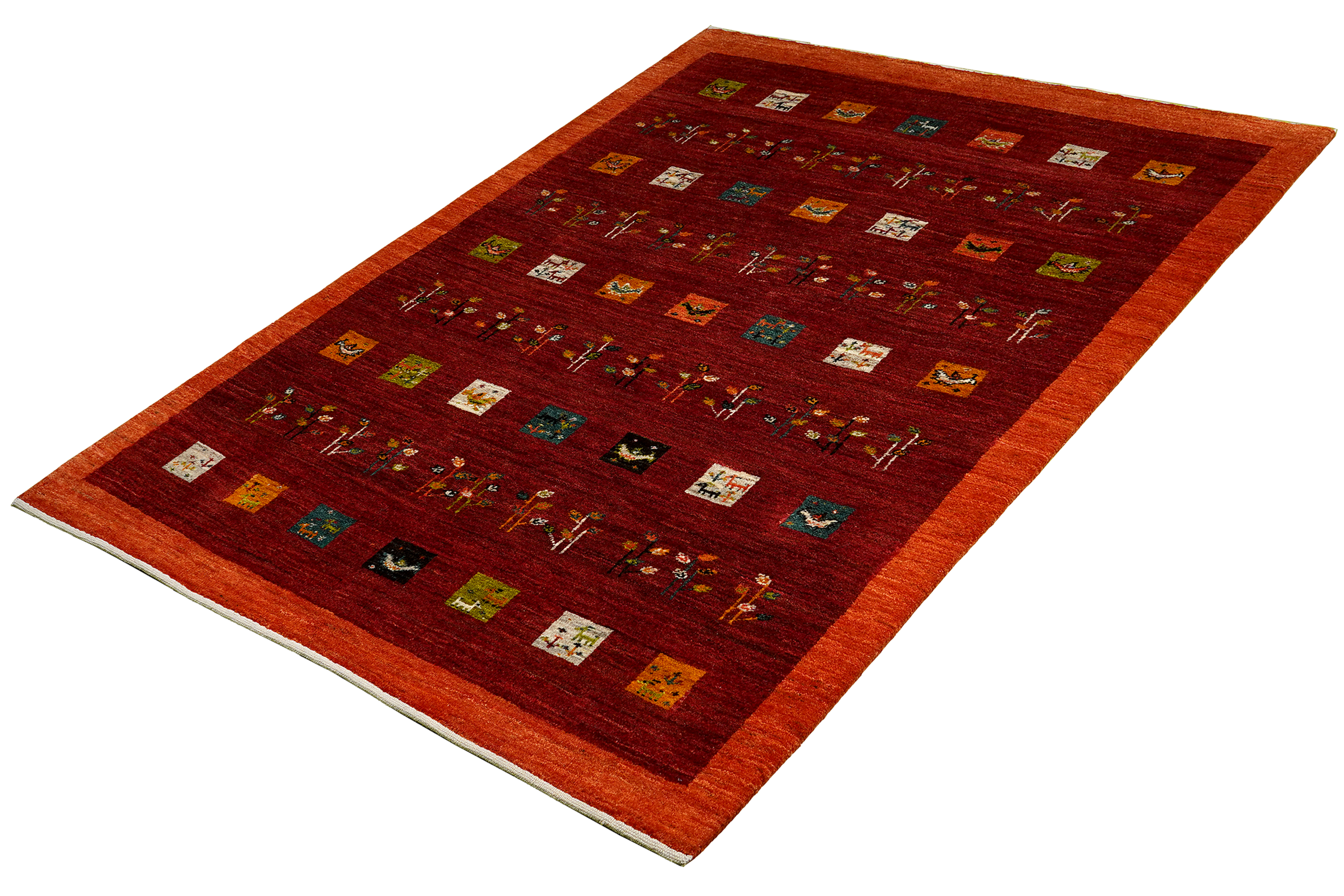 Rizbaf Gabbeh-Teppich Wolle Rot