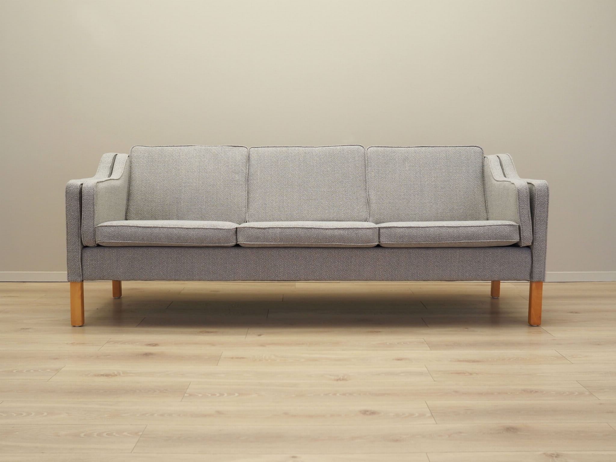 Vintage Sofa 3-seater Beech wood Textile Grey 1970s