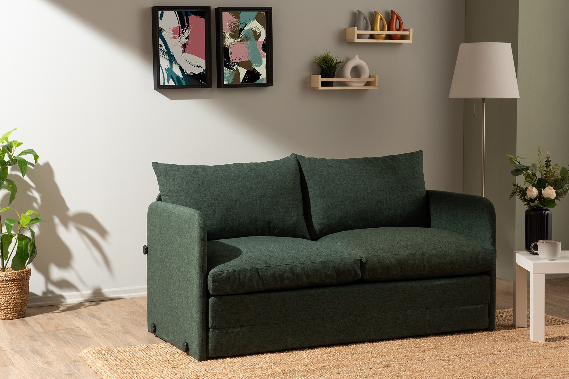 Saga Xl Sofa bed 2-seater Green