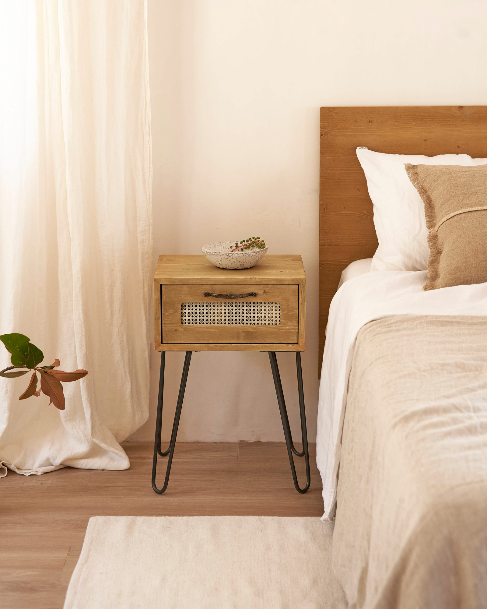 Haydé-Industrie Nachttisch Holz Sand