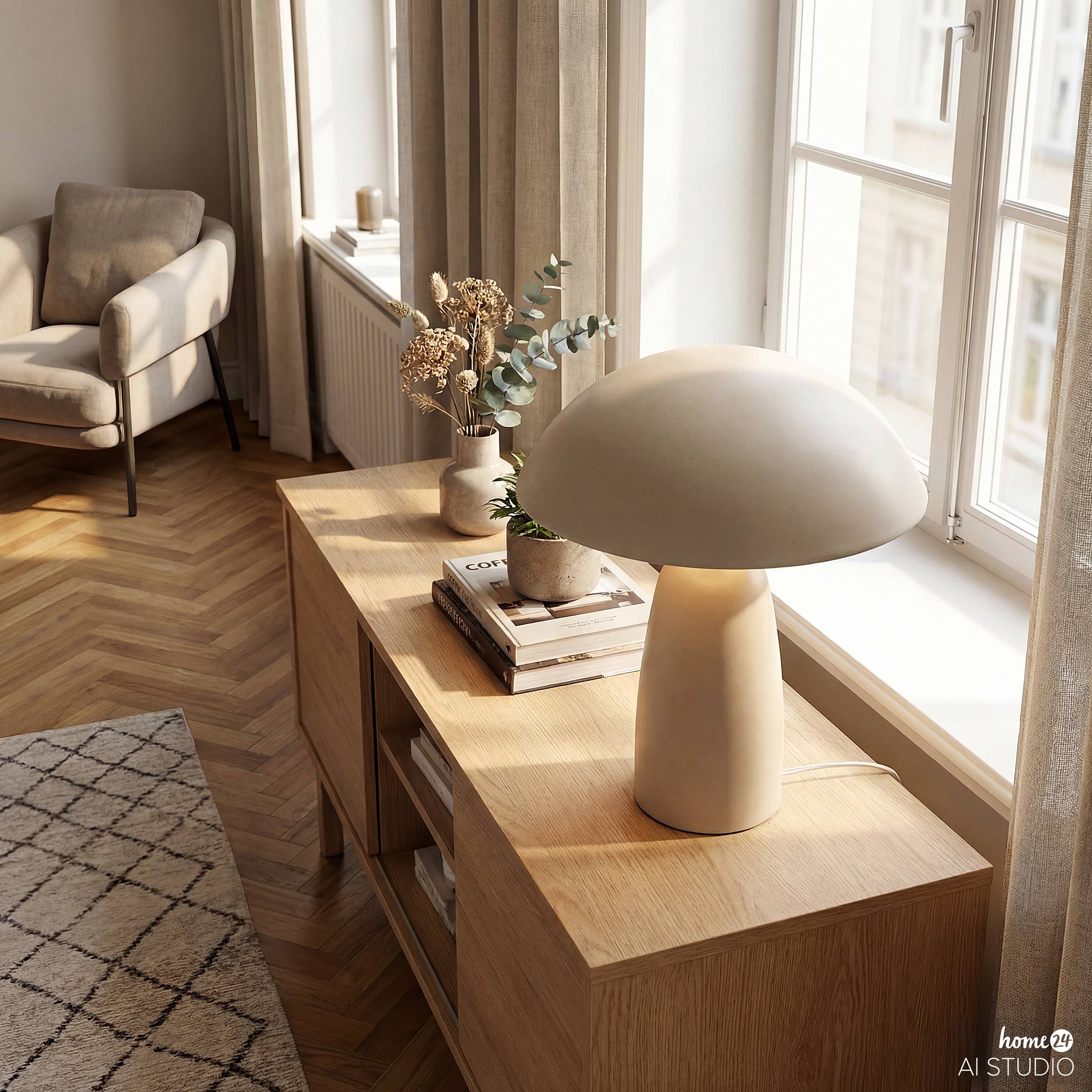 Tischleuchte Belya Eisen Beige
