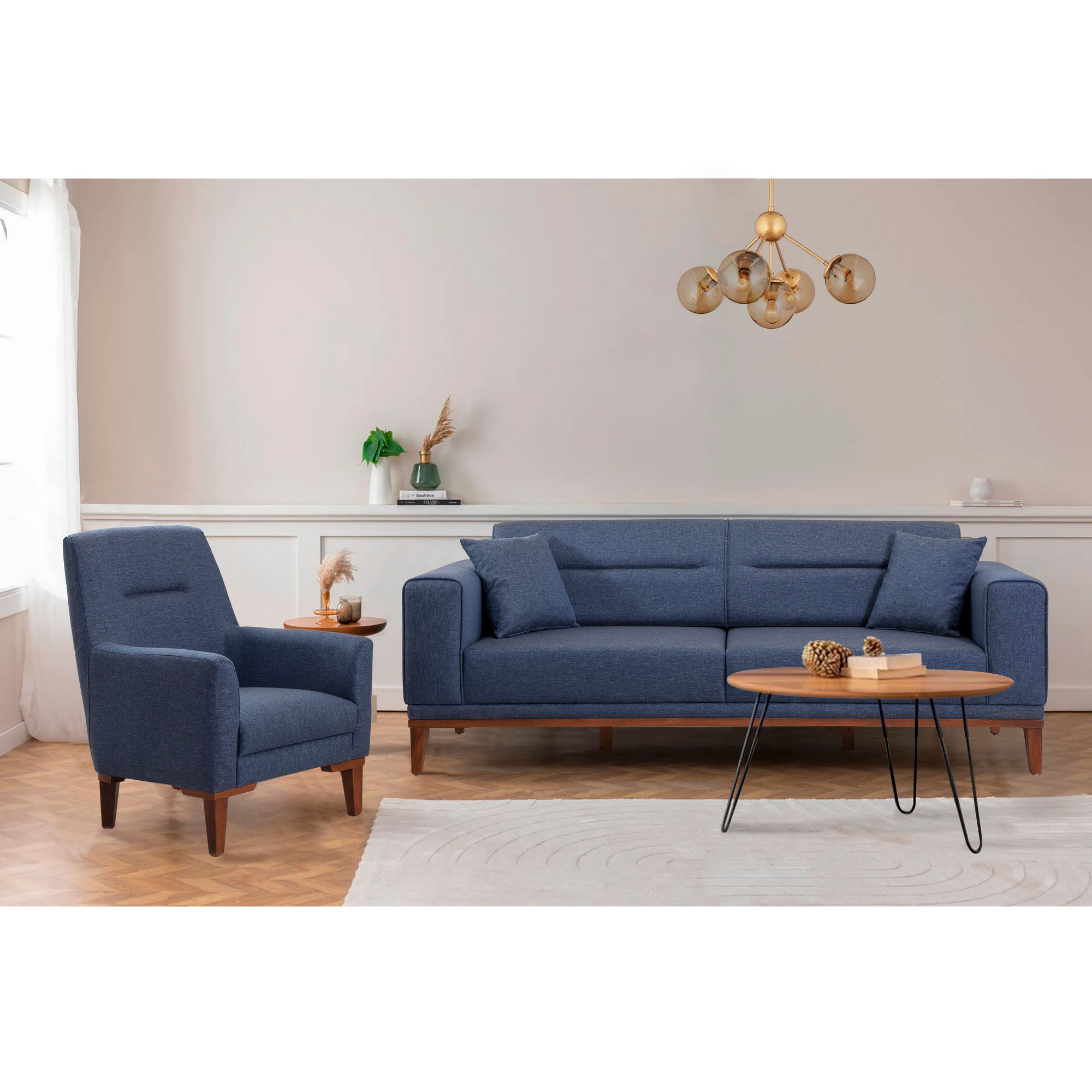 Li̇ones-Tkm1-1048 Schlafsofa Set Dunkelblau