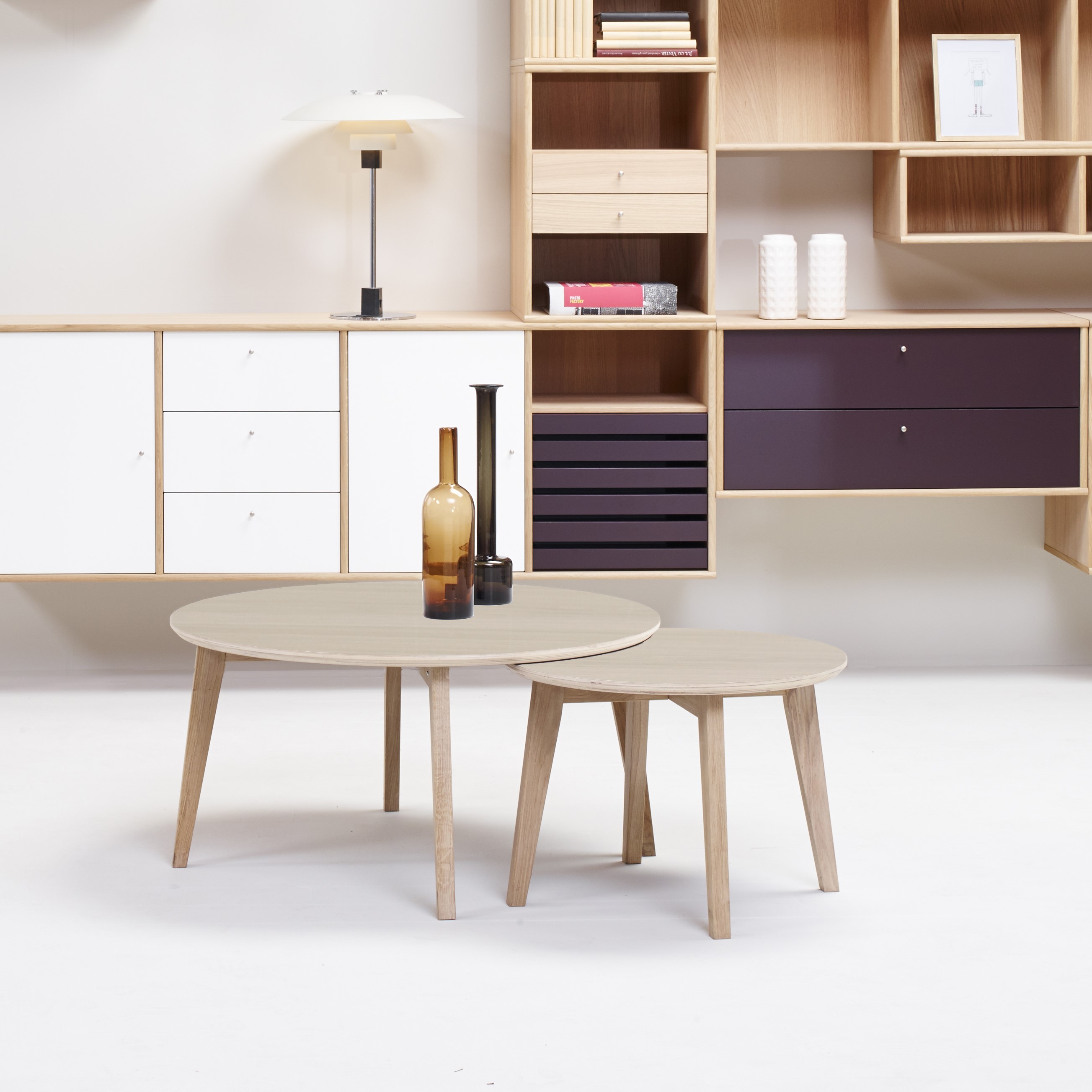 IRIS Coffee Table White Pigmented Oak Veneer