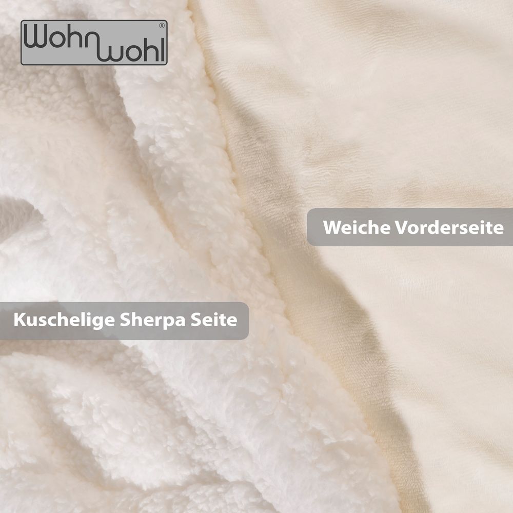 Wohndecke Sherpa Creme