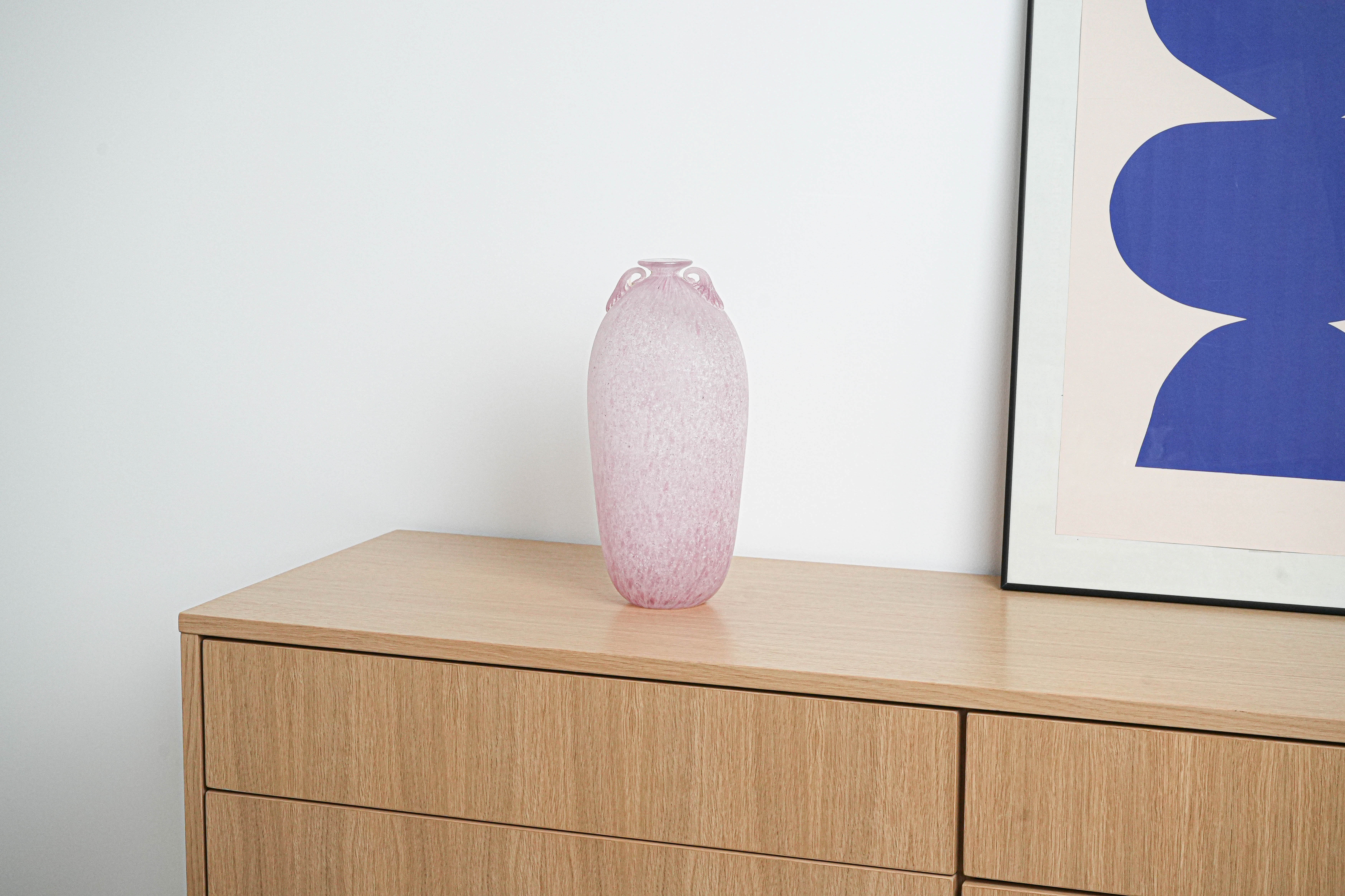 Glass vase Murano glass Purple 1970s