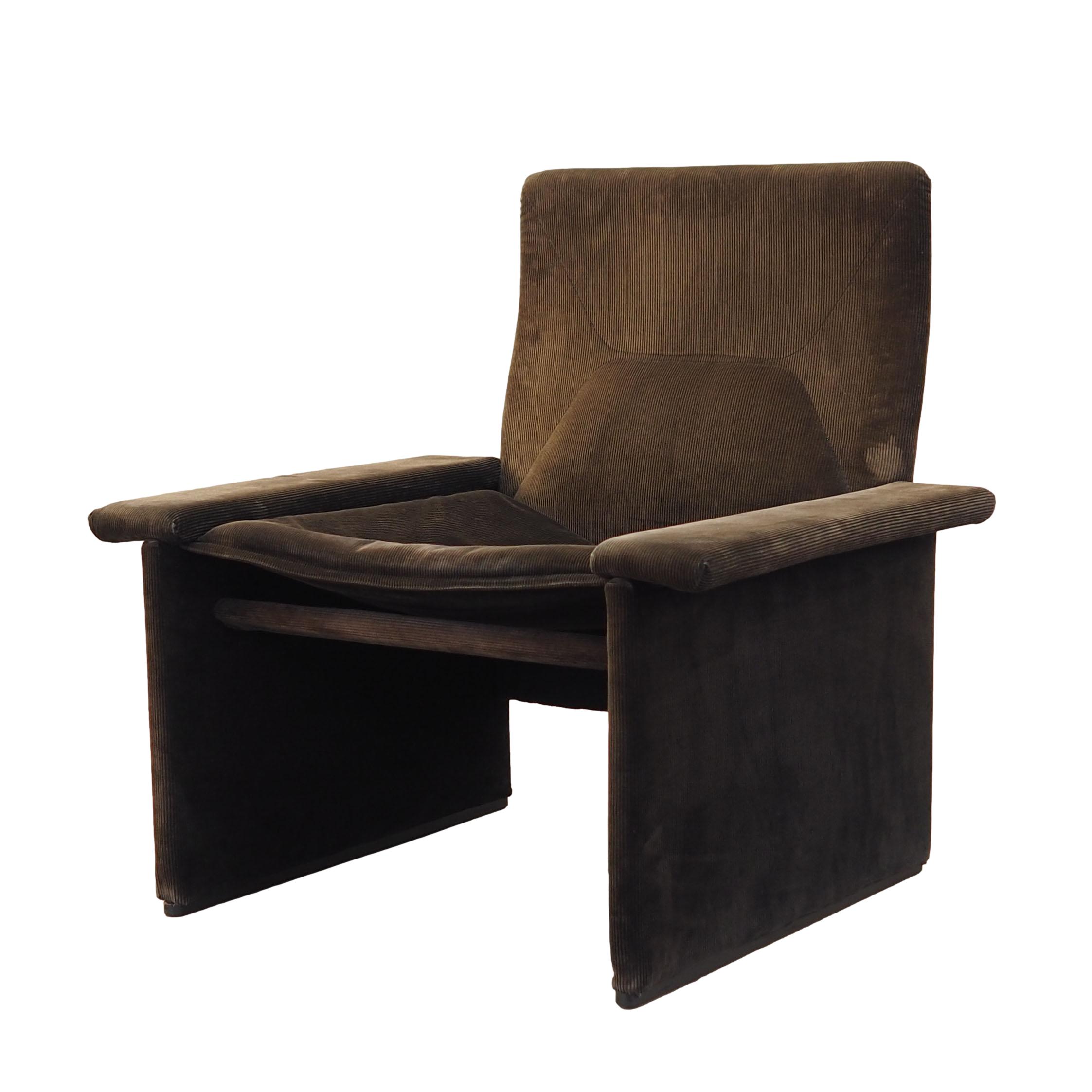 Sessel Cord Braun 1970er Jahre