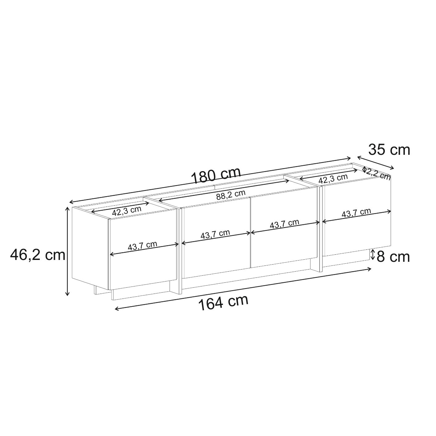 Lowen Lowboard Walnuss Optik