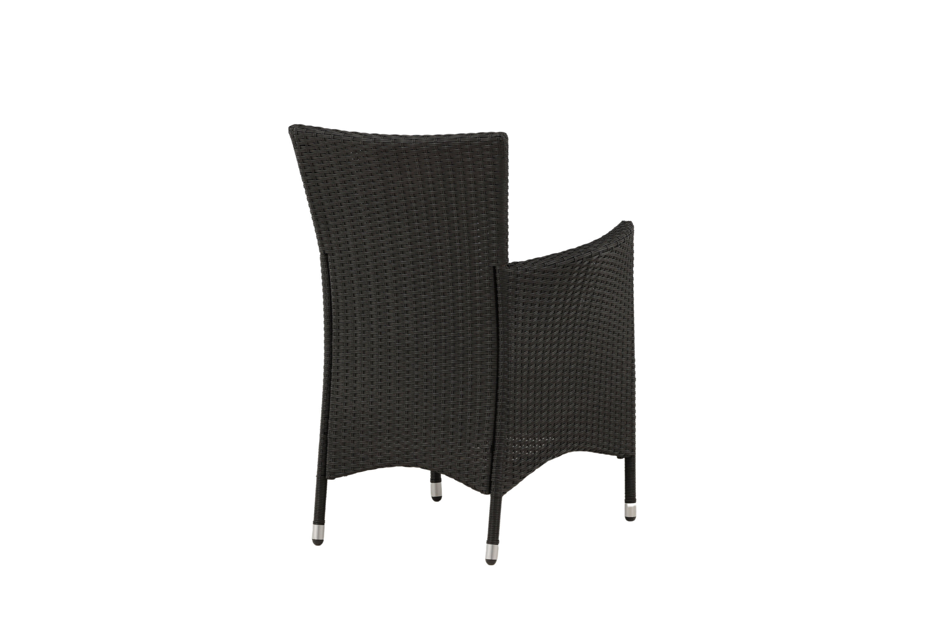 2x Knick Armstuhle Stapelbar Polyrattan Schwarz