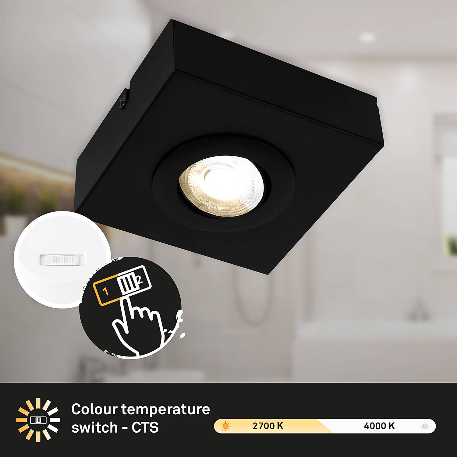 Morco LED-Deckenleuchte Aluminium Schwarz 1-flammig