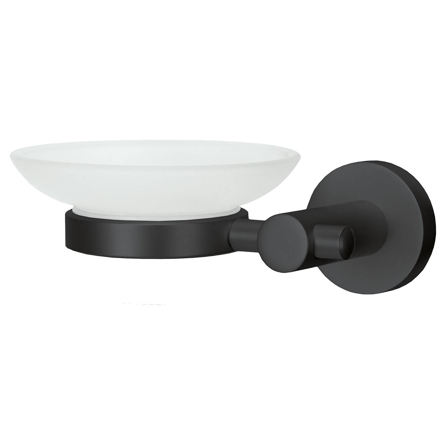 Seifenschale Apollo Nero Aluminium Glas Milchglas