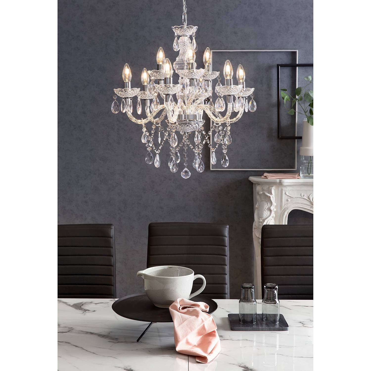 Raven III Chandelier Steel 9-light