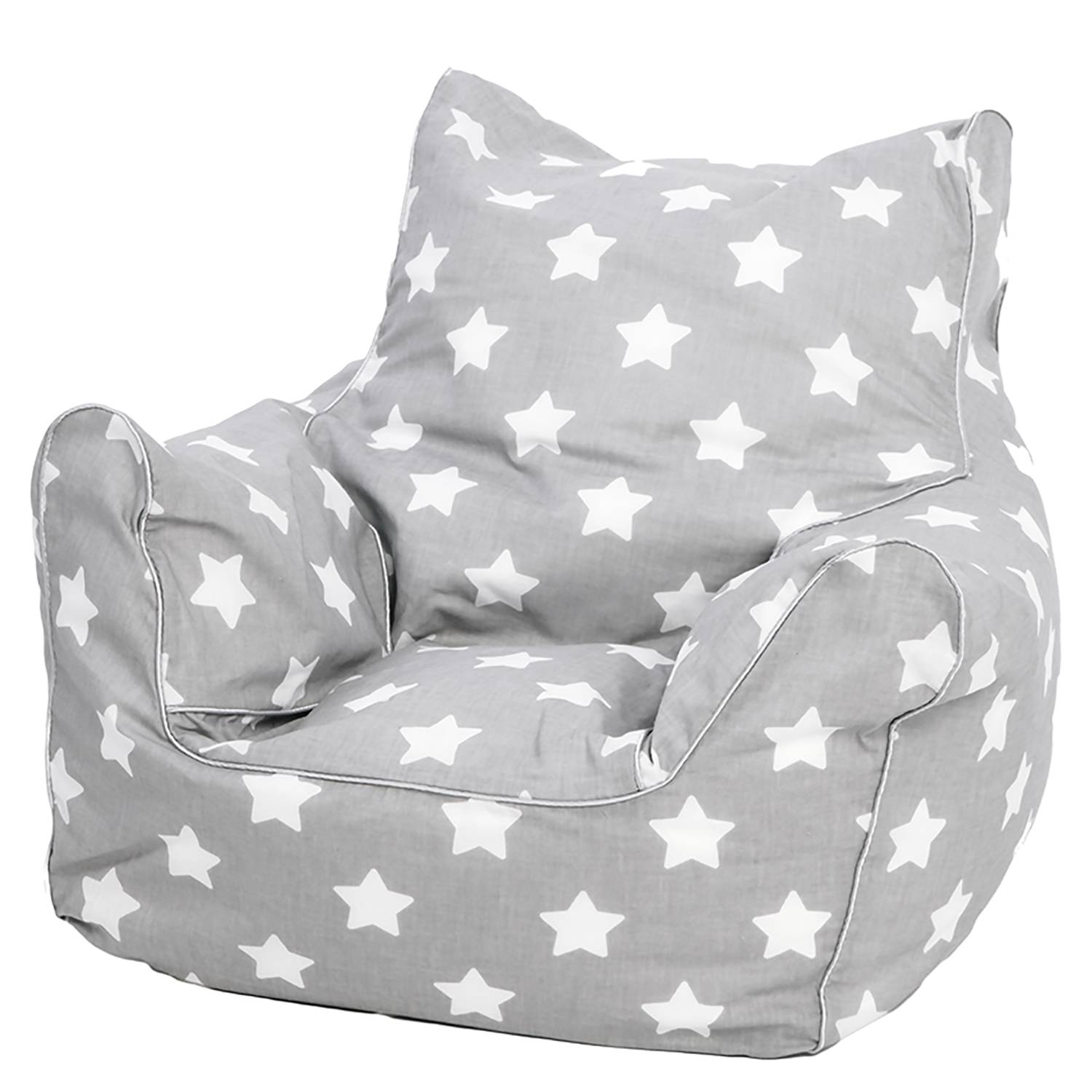Kindersitzsack White Stars Grau Baumwollstoff