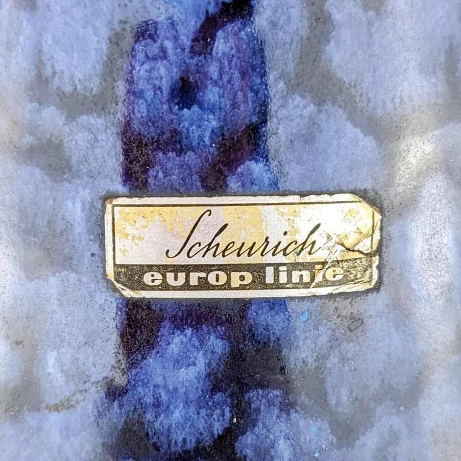 Vintage Vase Keramik Blau 1970er Jahre