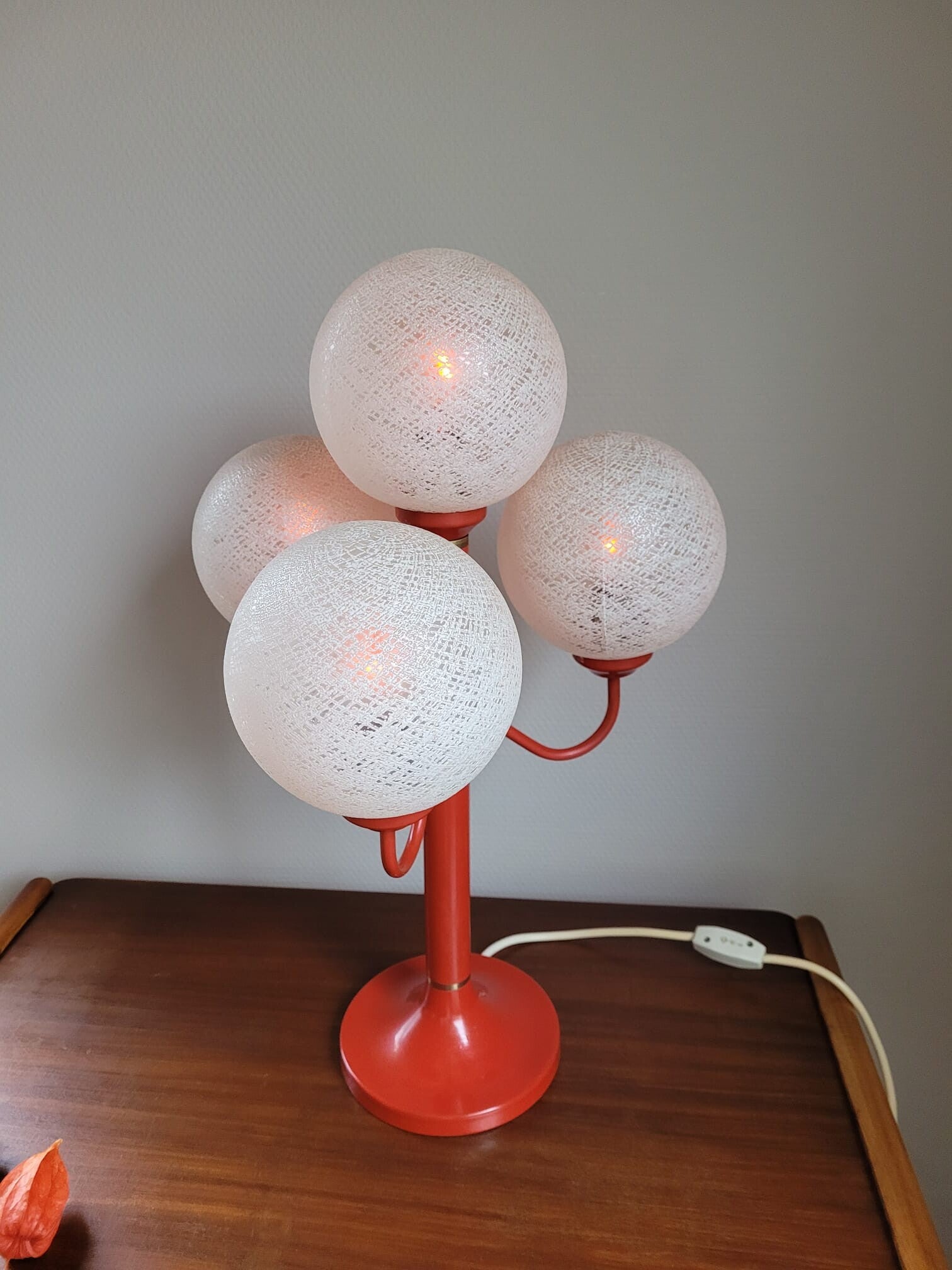 Tischlampe Glas Metall 1970er Jahre