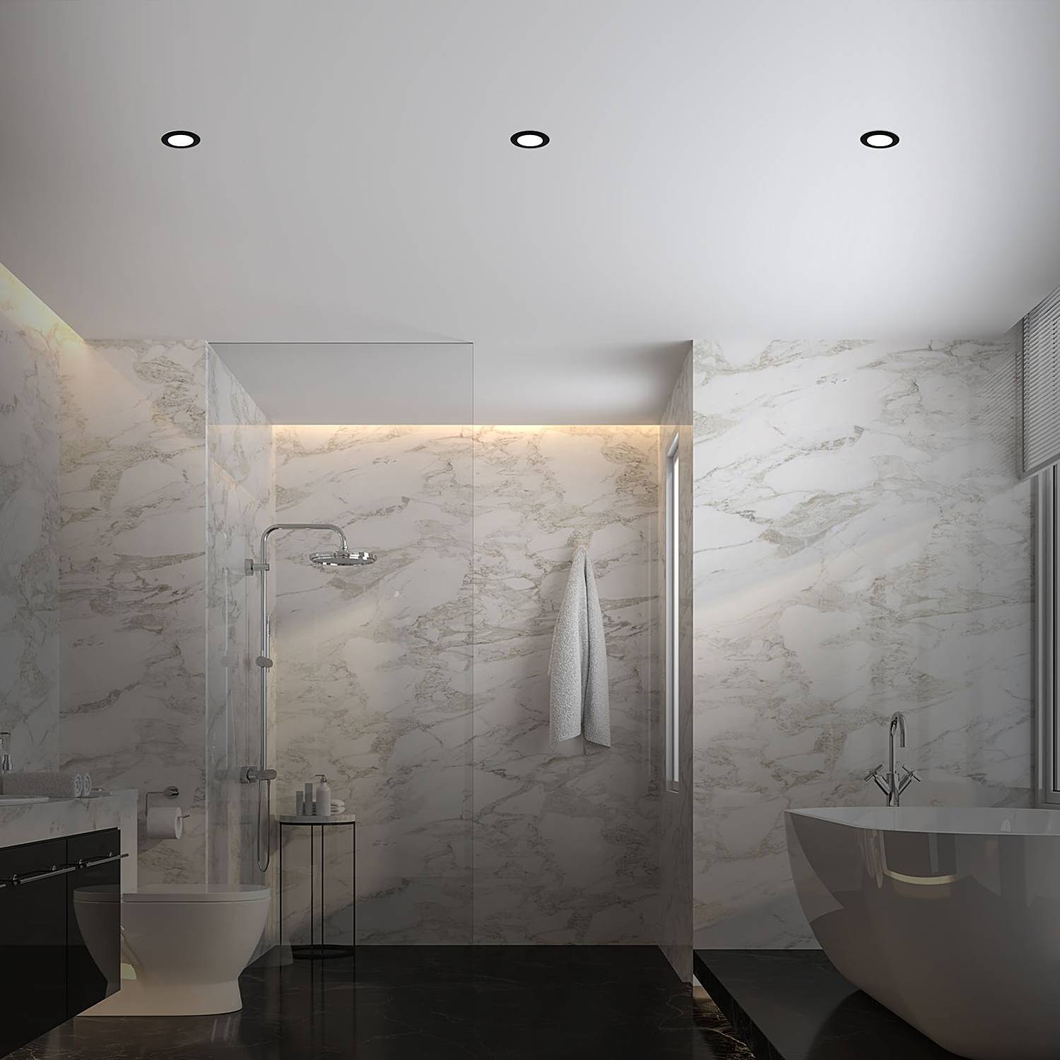 3x LED Recessed Luminaire Fungo Black