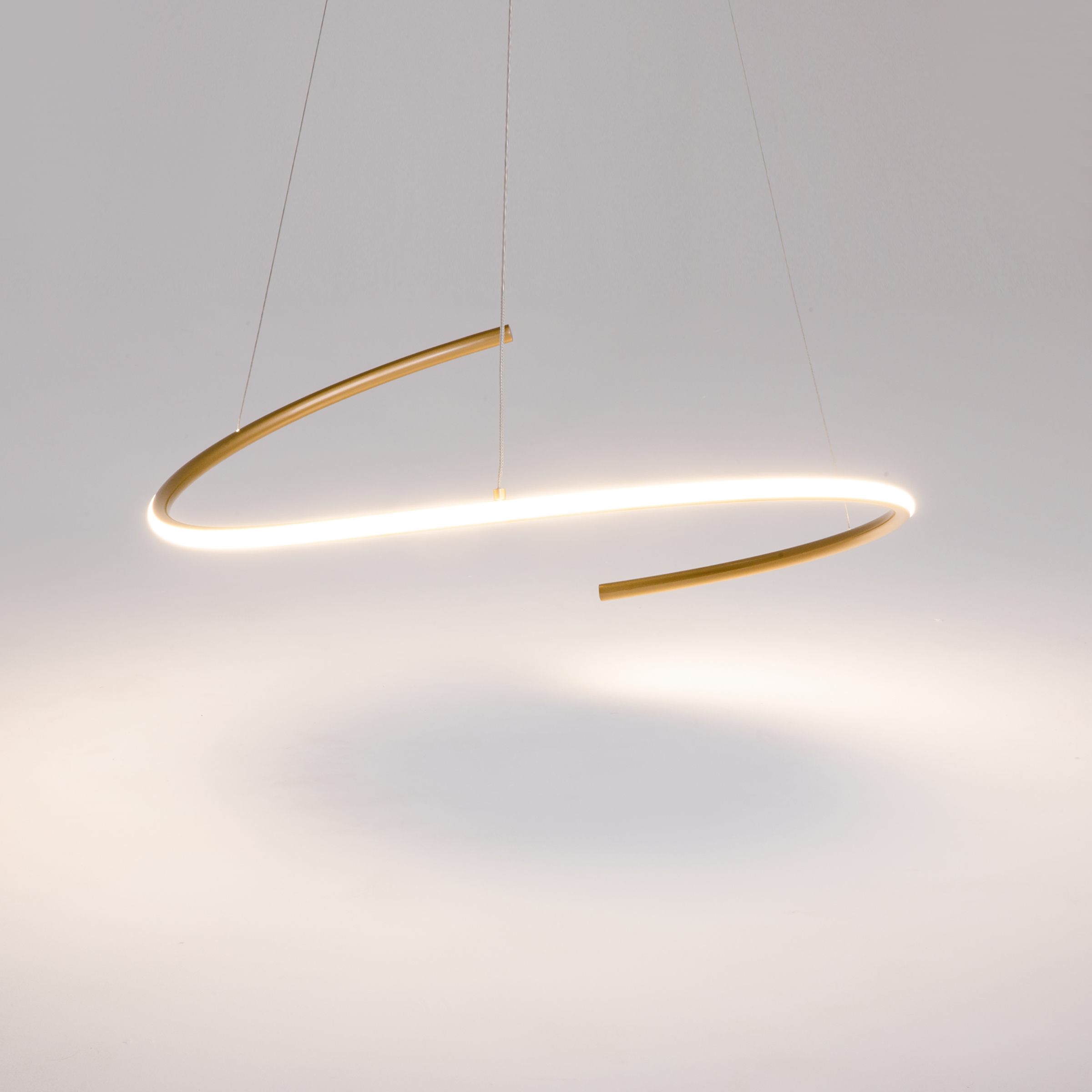 LED Pendant Light Curve Type A 1-Light Aluminum Brass