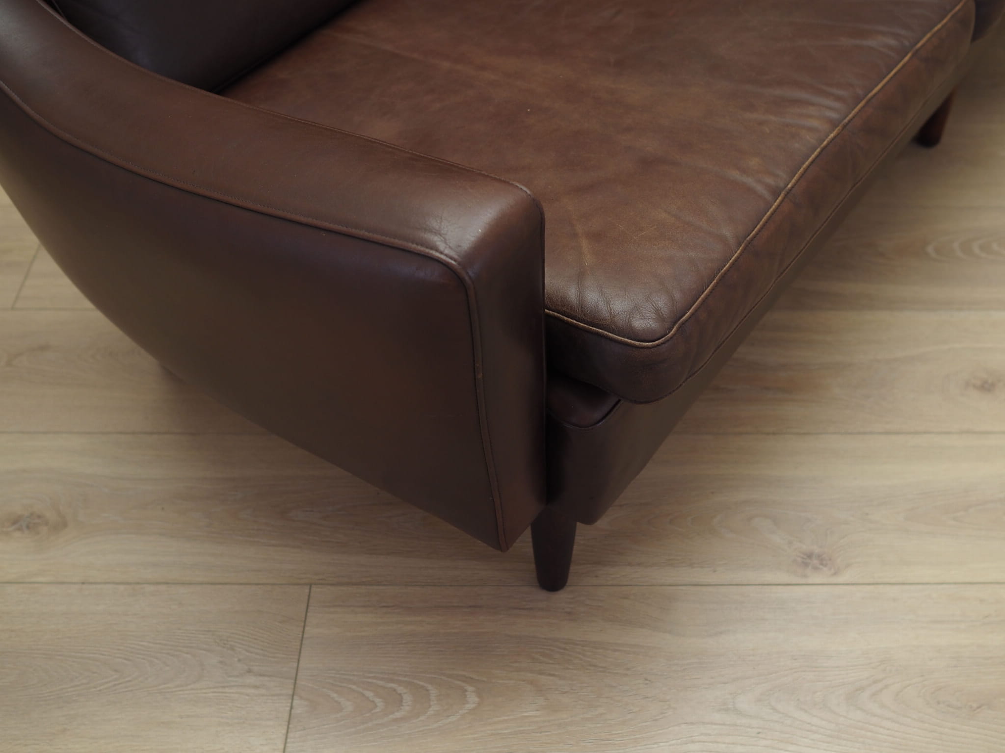 Sofa Leder Braun 1960er Jahre