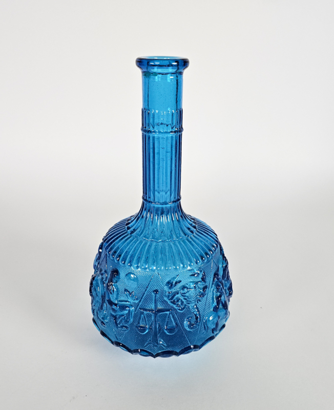 Vintage Vase Glas Blau 1960er Jahre 