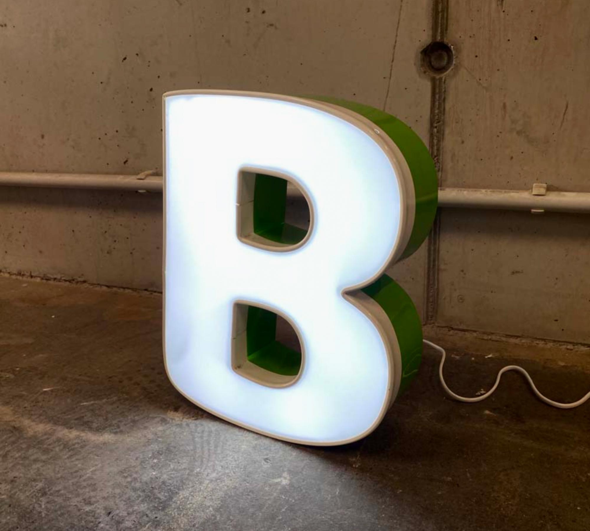 Original Vintage Neon Leuchtreklame, Markt "B"