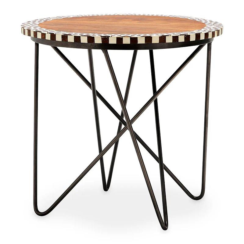 Artisan Round  Akazie Holz Beistelltisch.
