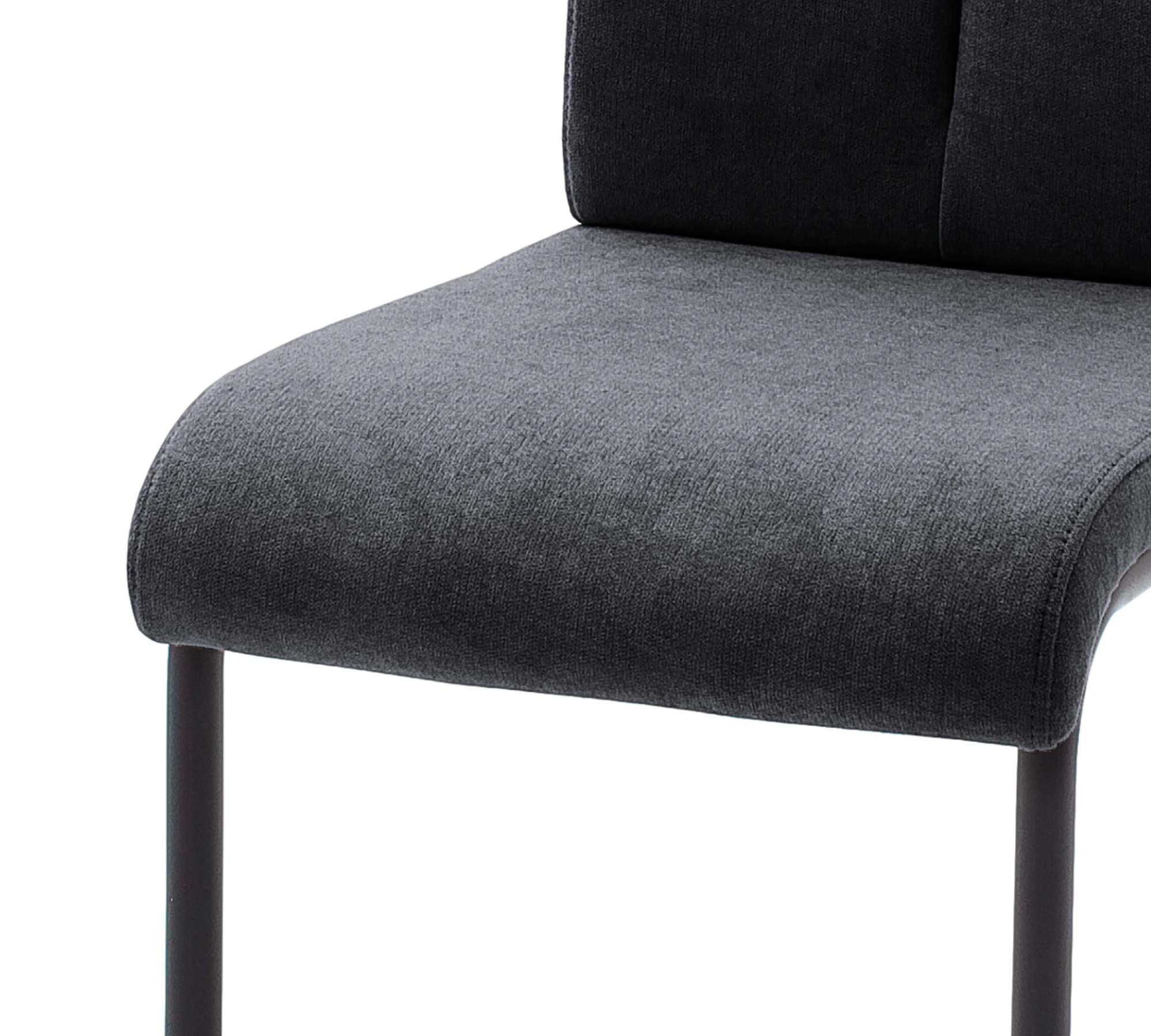 2x Esszimmerstuhl Textil Metall Schwarz